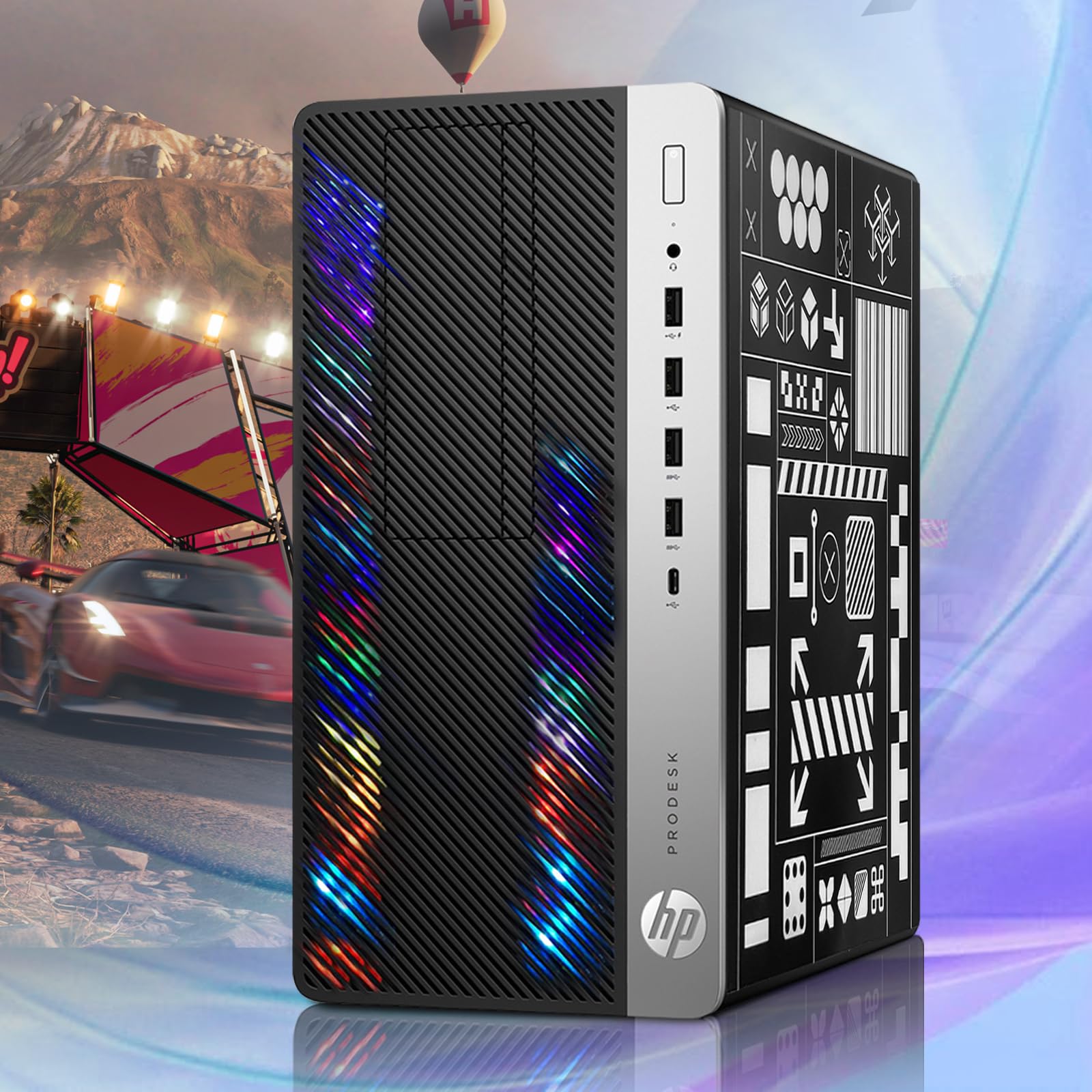 HP RGB Gaming PC - Intel i5-6500, GT 1030, 16GB DDR4 for Esports & Streaming