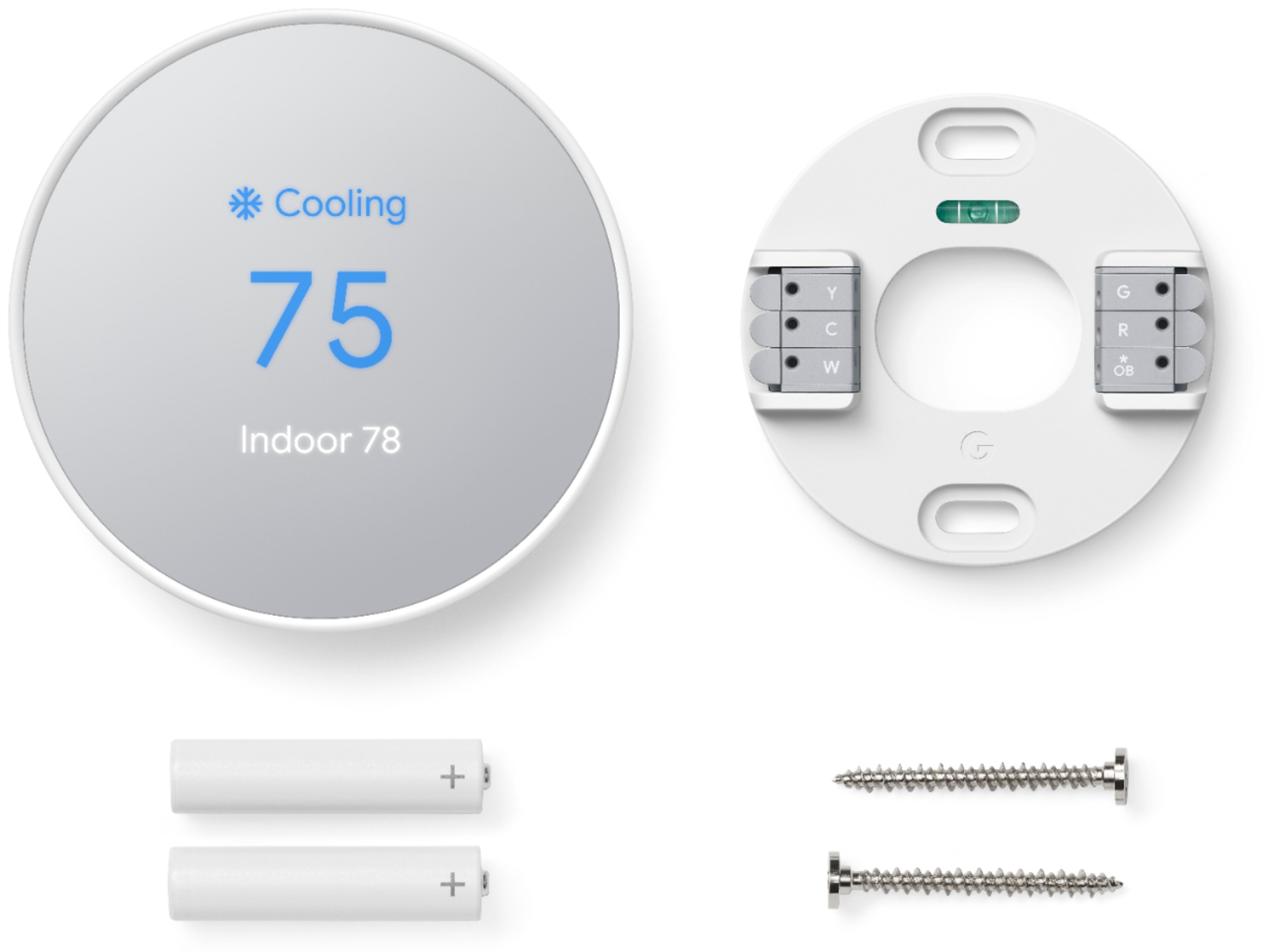 Google Nest Smart Programmable WiFi Thermostat GA01334-US - Snow White | Energy Saving Smart Home Device for Temperature Control in Living Room, Bedroom & Office
