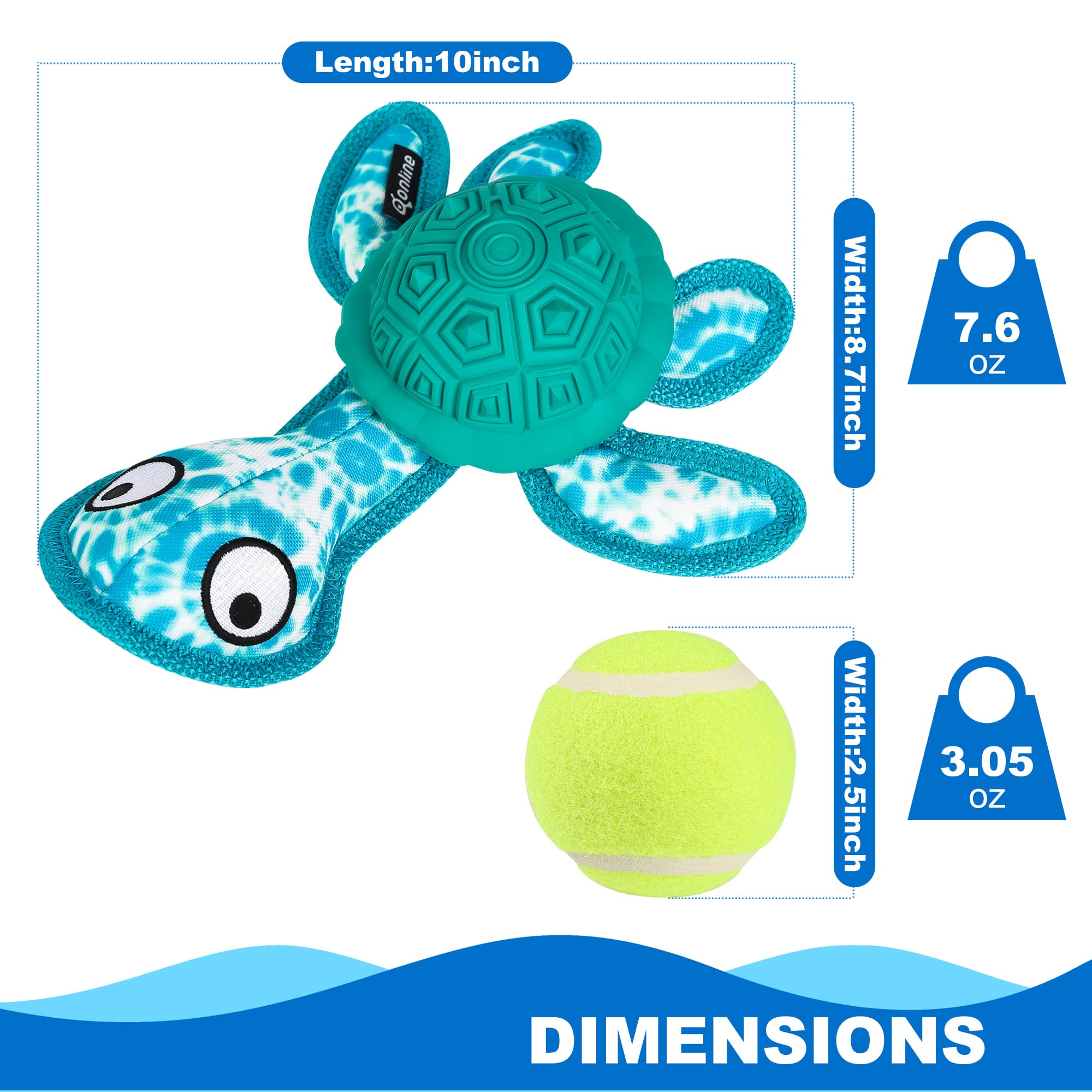 Durable Rubber Dog Chew Toys for Puppies - Turtle Shaped Teething Toy with 2 Tennis Balls (Green) - Perfect for Small & Medium Dogs, Puppy Teething Relief & Interactive Playtime