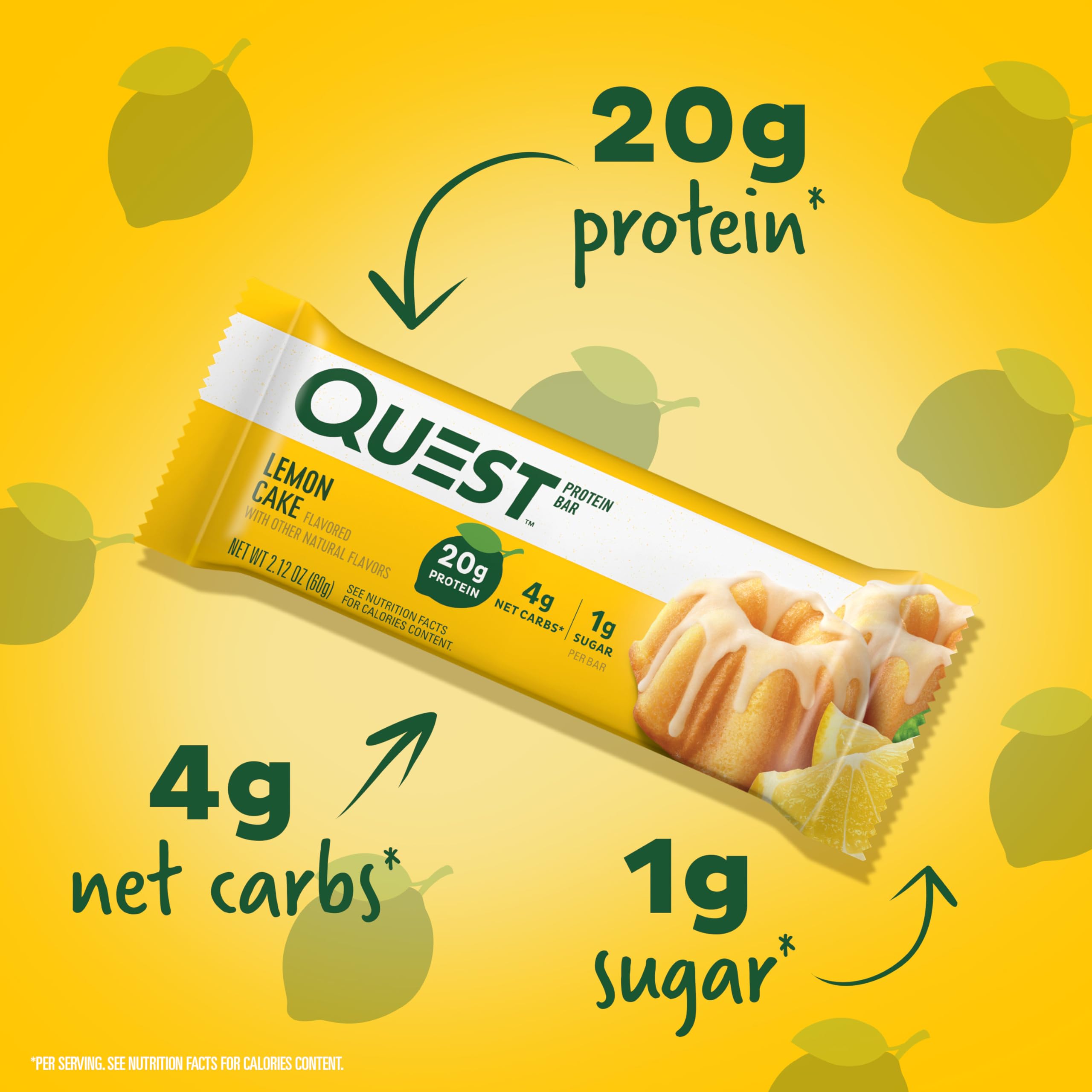 Quest Nutrition Apple Pie & Lemon Cake Protein Bars - 20g Protein, 4g Net Carbs, 2g Sugar, Gluten Free, Keto Friendly (12 Count) - Perfect for Post-Workout Recovery & Low Carb Snacking