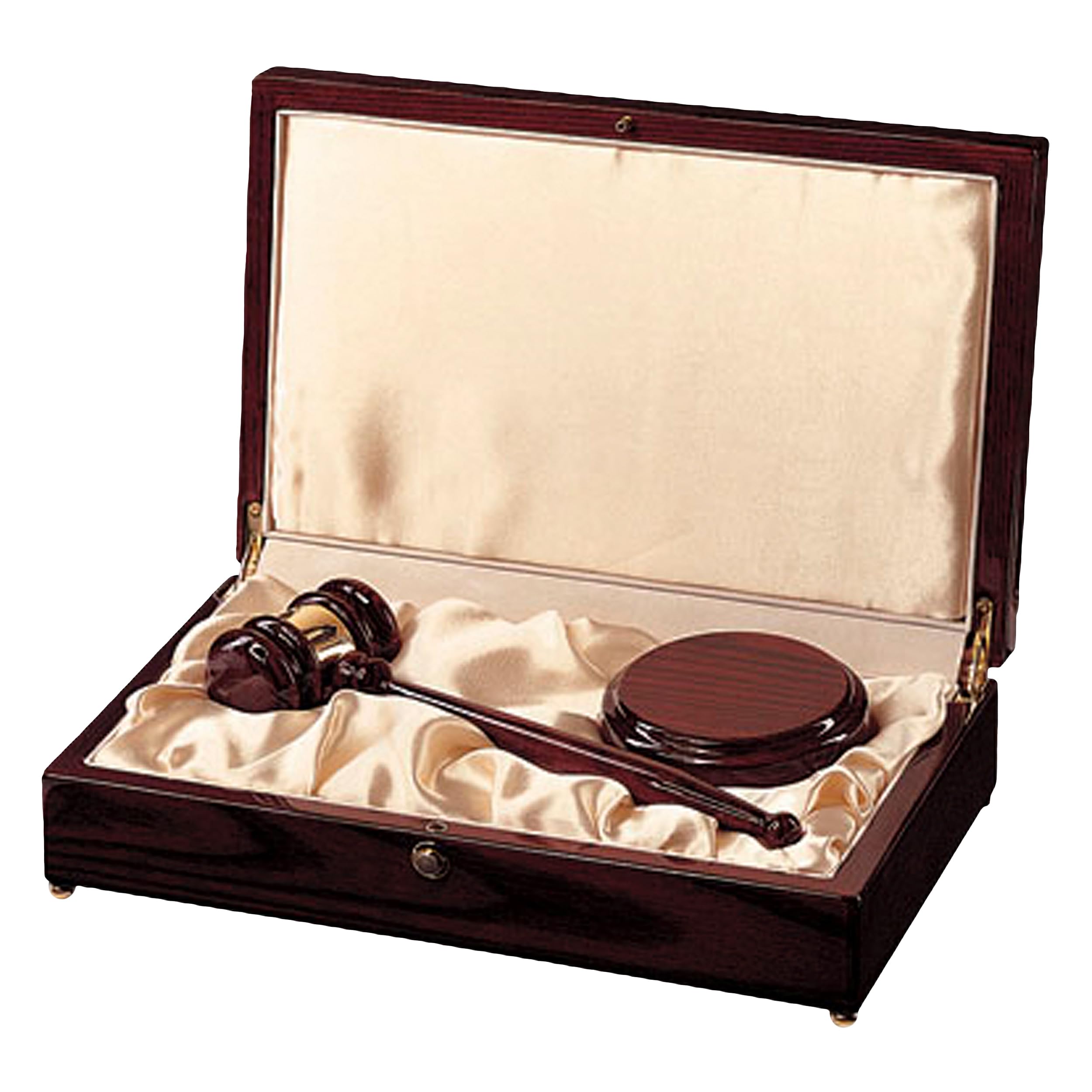 10 Inch High Gloss Rosewood Piano Finished Gavel & Block Set with 9x13 Inch Satin Lined Box - Judge's Mallet for Courtroom, Auctions & Ceremonies - Premium Wooden Gavel Gift for Lawyers & Collectors