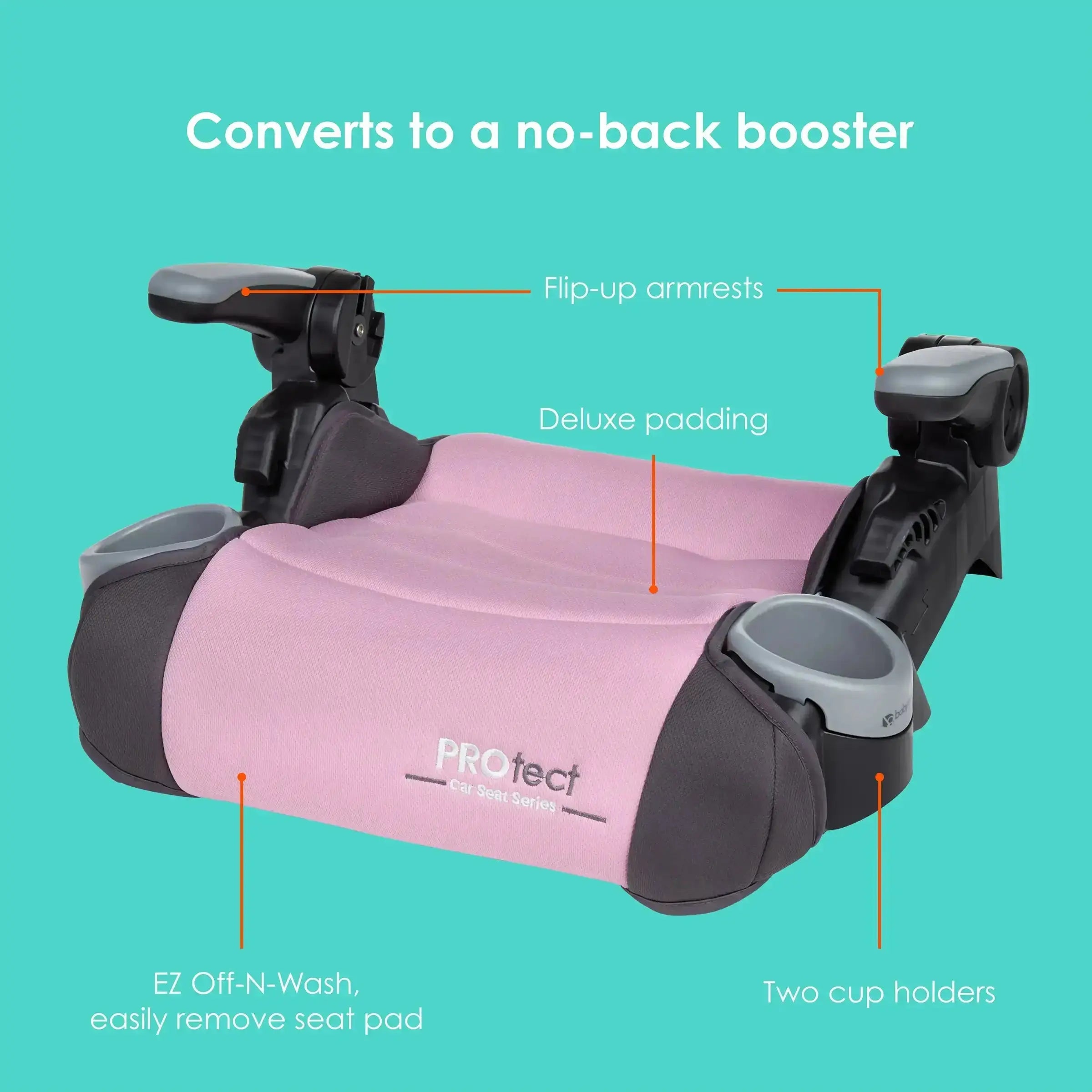 PROtect 2-in-1 Folding Booster Car Seat for Kids - Convertible High Back & Backless Car Seat for Travel & School - Safe & Portable for Toddlers 3-12 Years Old