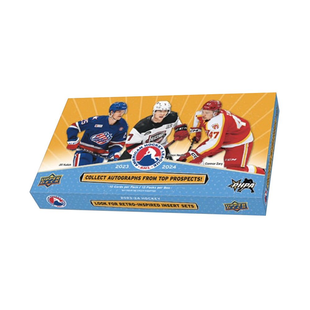 2023-24 Upper Deck AHL Hockey Hobby Box - 24 Packs with Exclusive Rookie Cards & Memorabilia - Perfect for Collectors, Fantasy Sports & Gifts