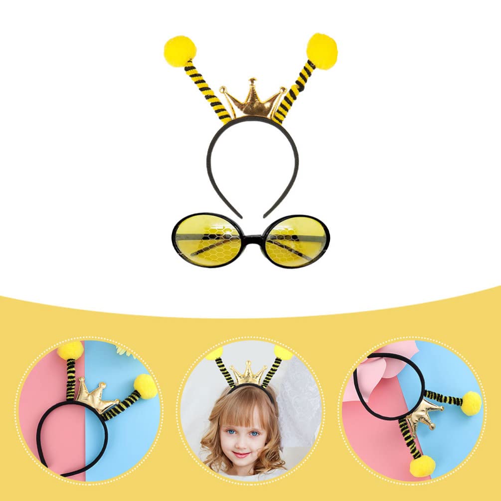 FOMIYES Bumblebee Costume Set - 2pcs Antenna Headband & Sunglasses for Kids & Adults | Transformers Superhero Dress-Up for Halloween, Comic Con, Cosplay Party | Perfect for Trick-or-Treat, Birthday Gifts, Movie Nights | Great for Themed Celebrations, School Events, Photo Shoots | Ideal for Role-Playing, Comic Book Fans, Superhero Parties, Dress-Up Playtime & Costume Contests | Fun for Family Gatherings, Comic Book Conventions & Superhero-Themed Birthday Parties