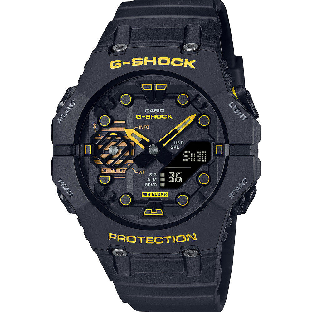 G Shock GAB001CY 1A Black & Yellow Digital Sports Watch - Durable Shock Resistant for Outdoor Activities, Running, Hiking