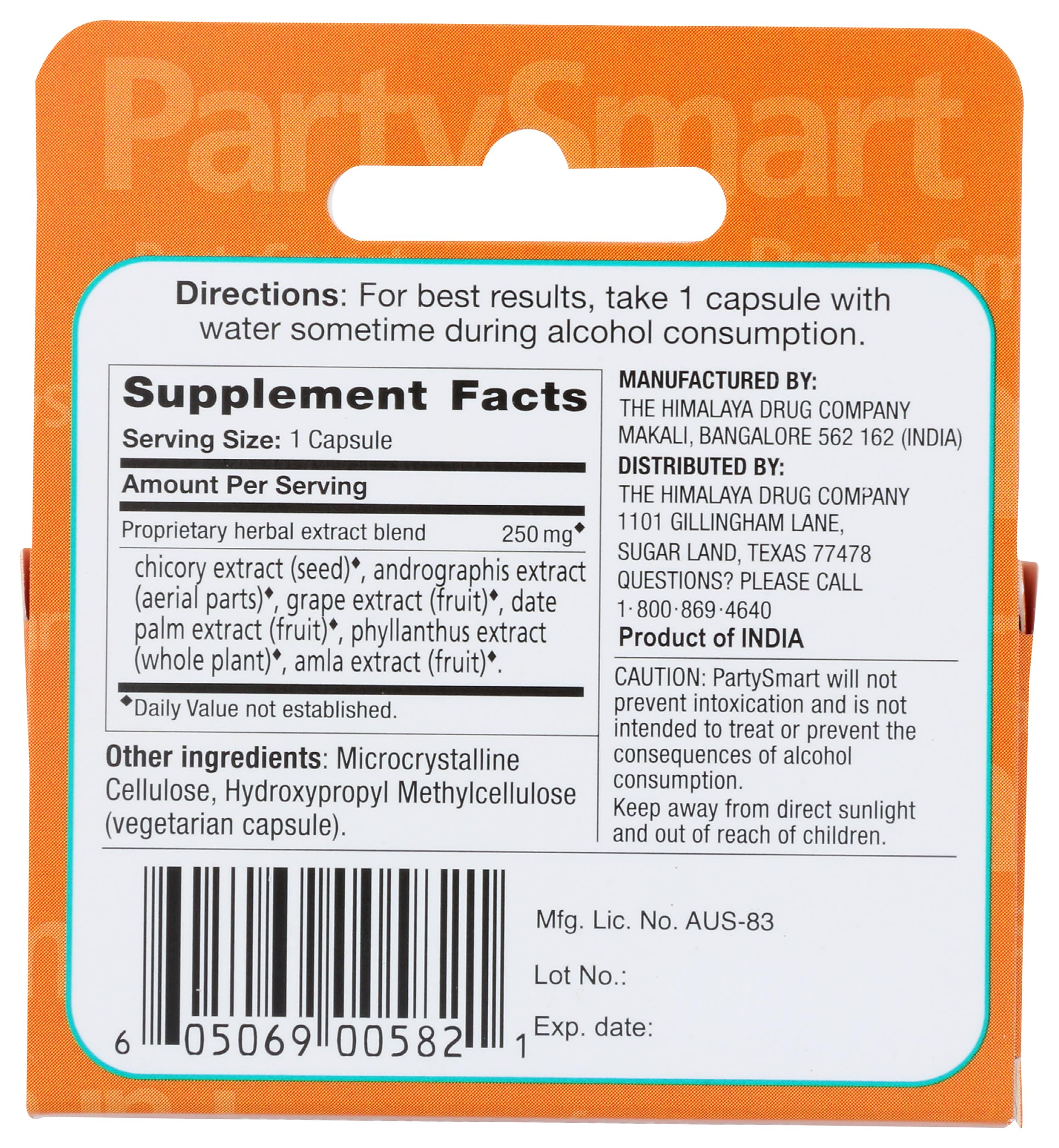Himalaya Herbal Party Smart Card - Single Dose Herbal Supplement for Energy & Focus - Perfect for Late Nights, Workouts & Social Events