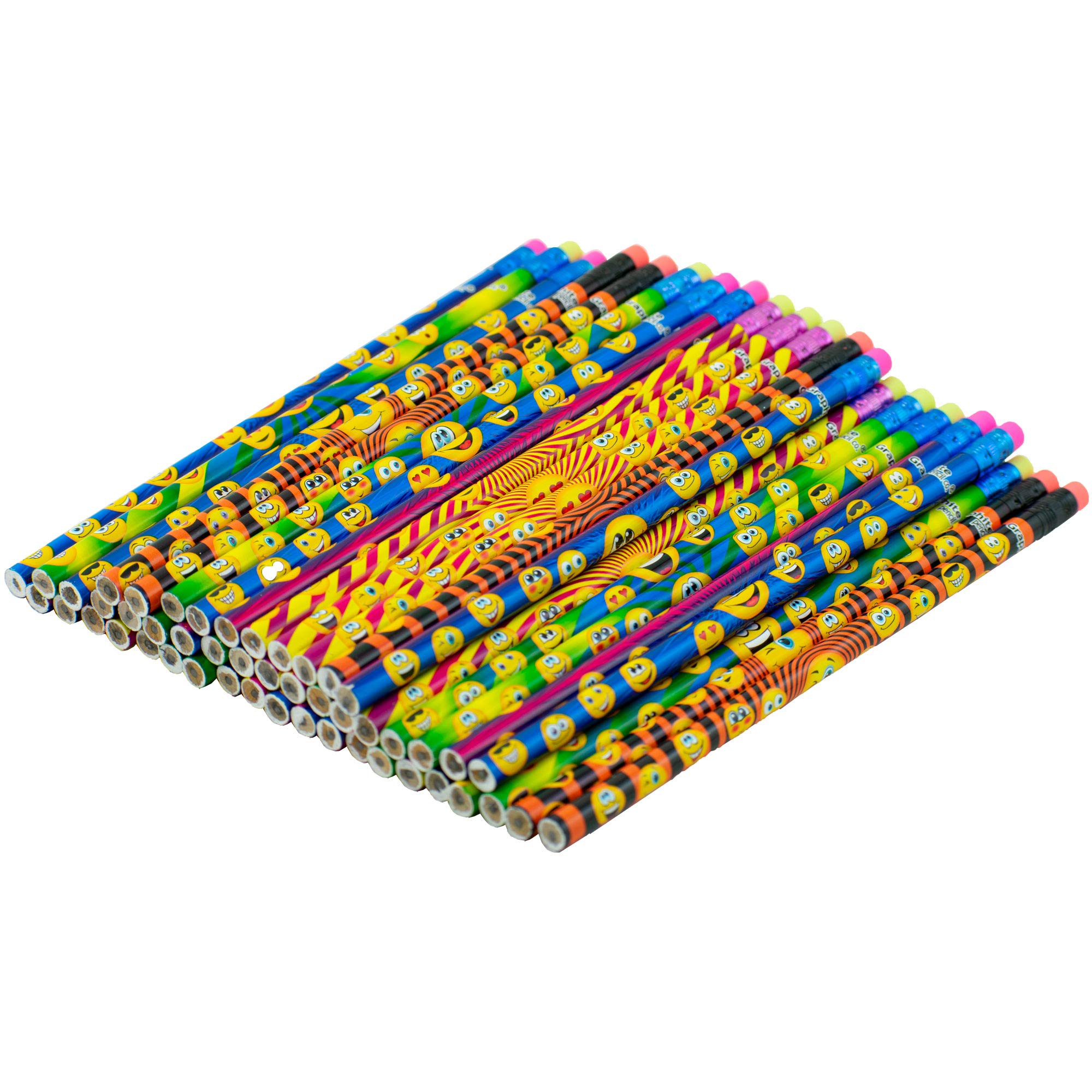 Colorful Round Pencils with Eraser & 2 Lead - 48pcs for Kids, Adults & Gifts - Perfect for School, Parties & Carnivals