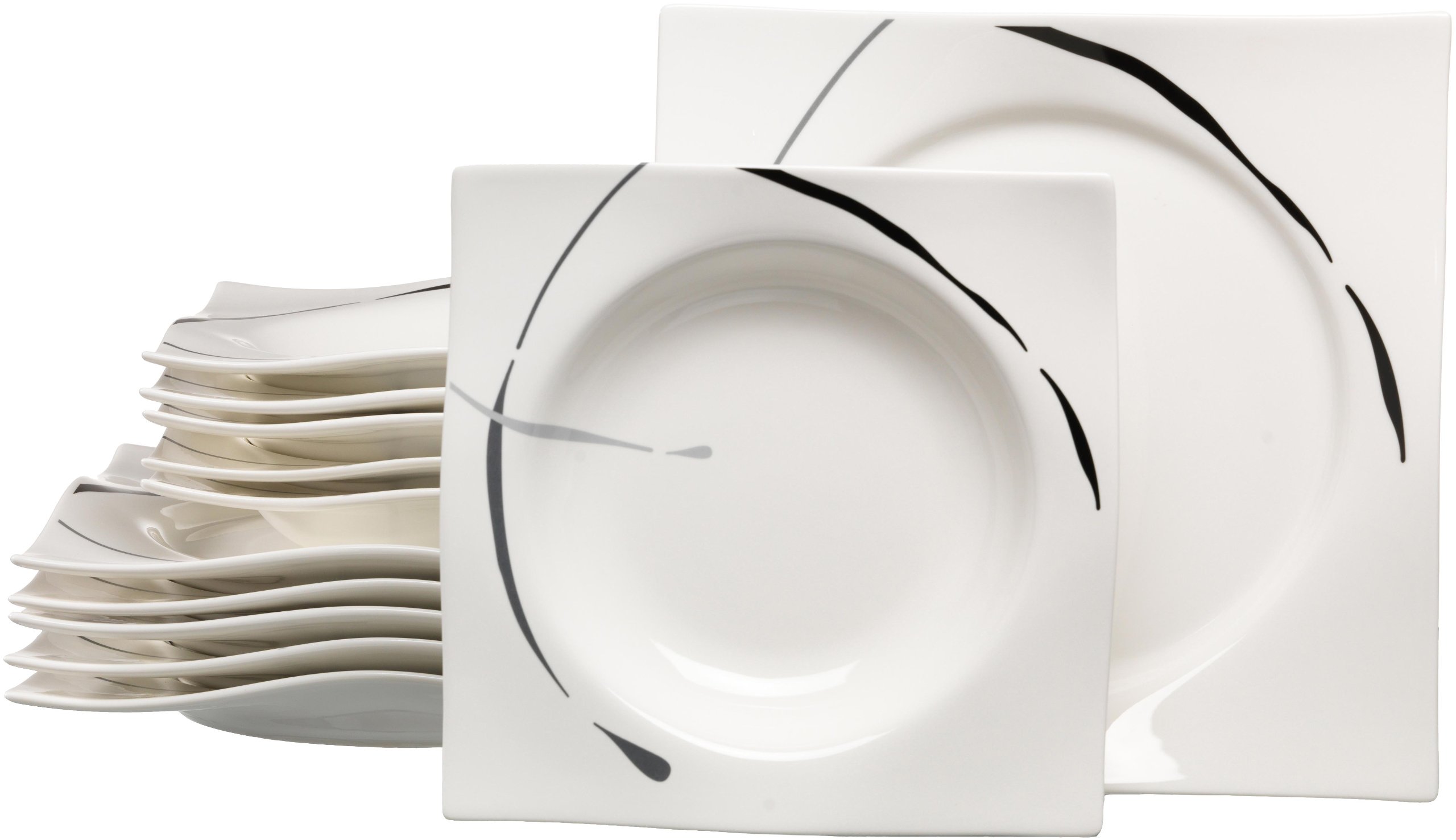 Ritzenhoff & Breker Dacapo 598889 12-Piece Dinner Set - Elegant Porcelain Tableware for Formal Dining & Entertaining