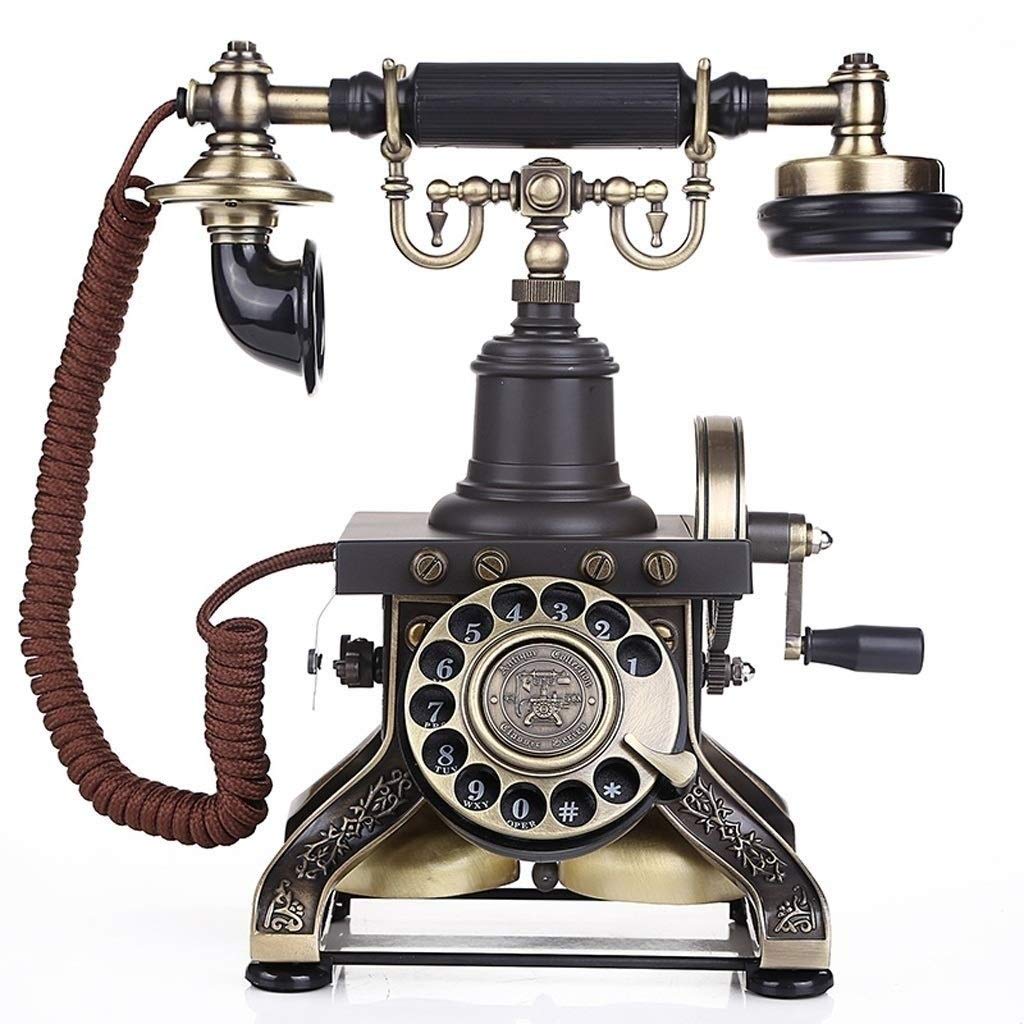 Vintage Retro Wired Landline Telephone - Antique Style Home & Office Desk Phone with Rotary Dial, Classic Design for Home, Hotel, Cafe Decor (Ideal for Vintage Themed Spaces & Collector's Items)