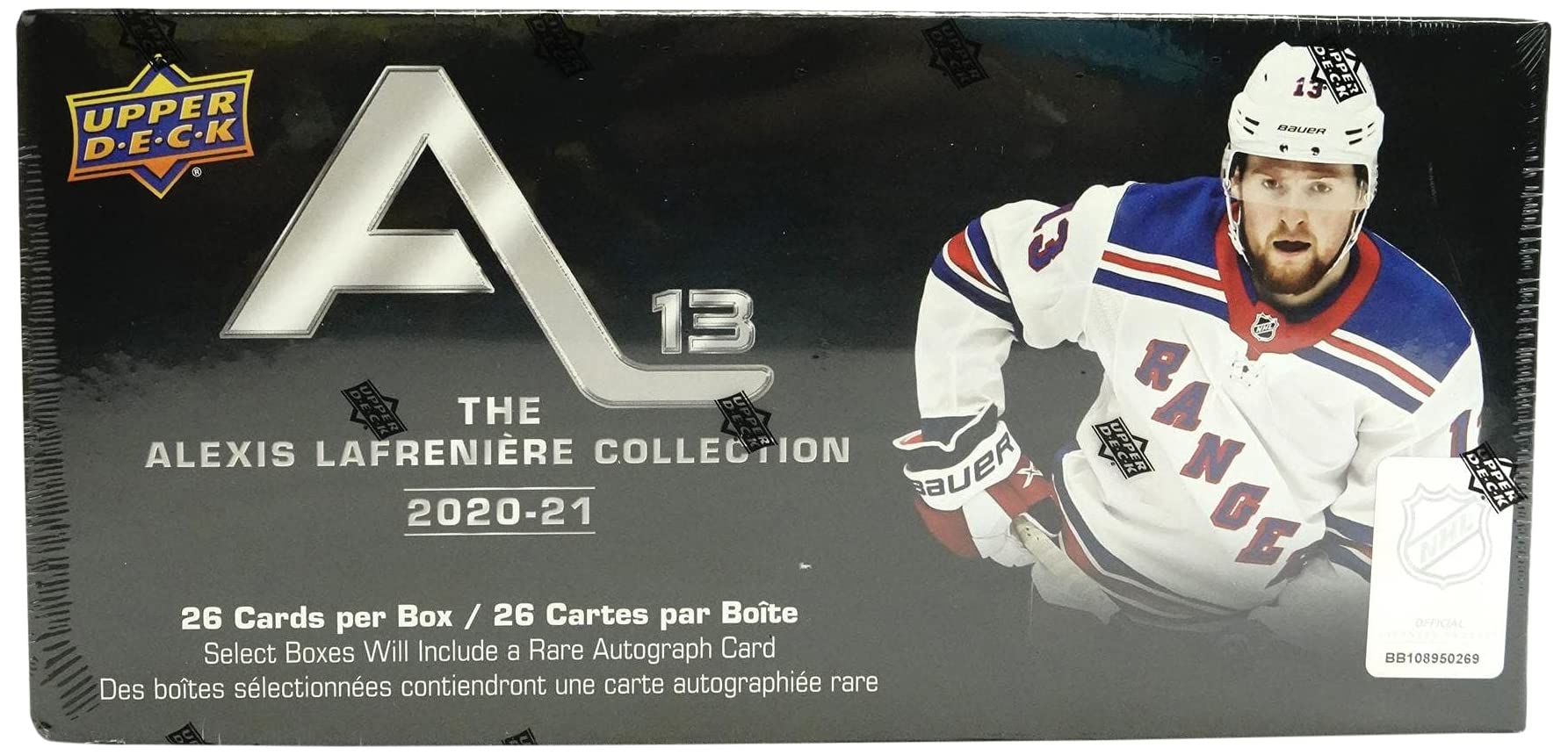 2020-2021 Upper Deck Alexis Lafrenière Hockey Hobby Box - 1 Pack per Box | NHL Rookie Cards Collection & Trading Card Game for Hockey Fans