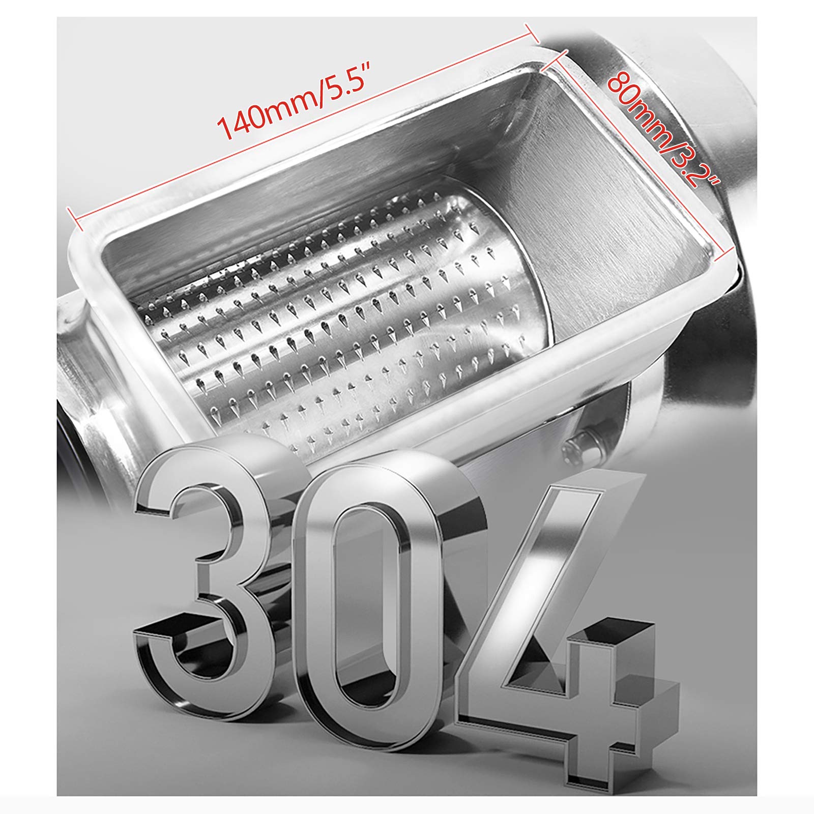 Commercial Electric Cheese Grater - Large Stainless Steel Cheese Grinder Machine for Cheese, Butter & Bread Crumbs | Perfect for Restaurants, Catering & Home Kitchen Use