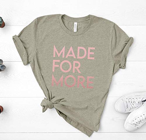 Made For More Motivational Shirt - Inspirational Women's Personal Growth Tee - Unisex Fit RISE Shirt by Rachel Hollis - Perfect for Workouts, Office Wear & Self-Improvement Events