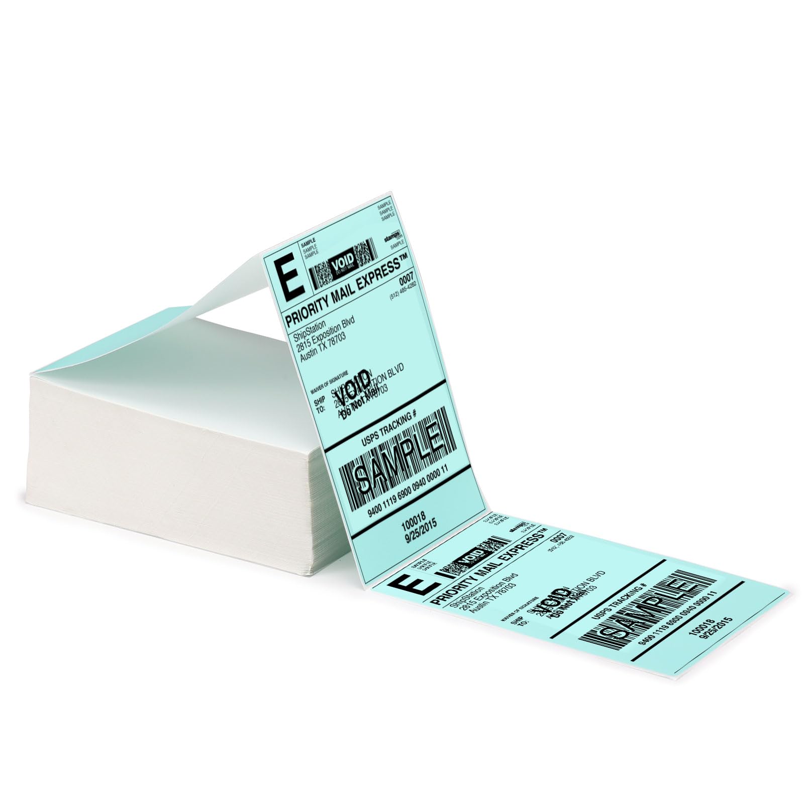 OFFNOVA 4x6 Inch Thermal Printer Labels - 500 Pack Permanent Adhesive Barcode, Shipping Address & Inventory Labels for Small Business, Warehouse & Retail - Mint Color Coding Stickers for Organizing & Logistics