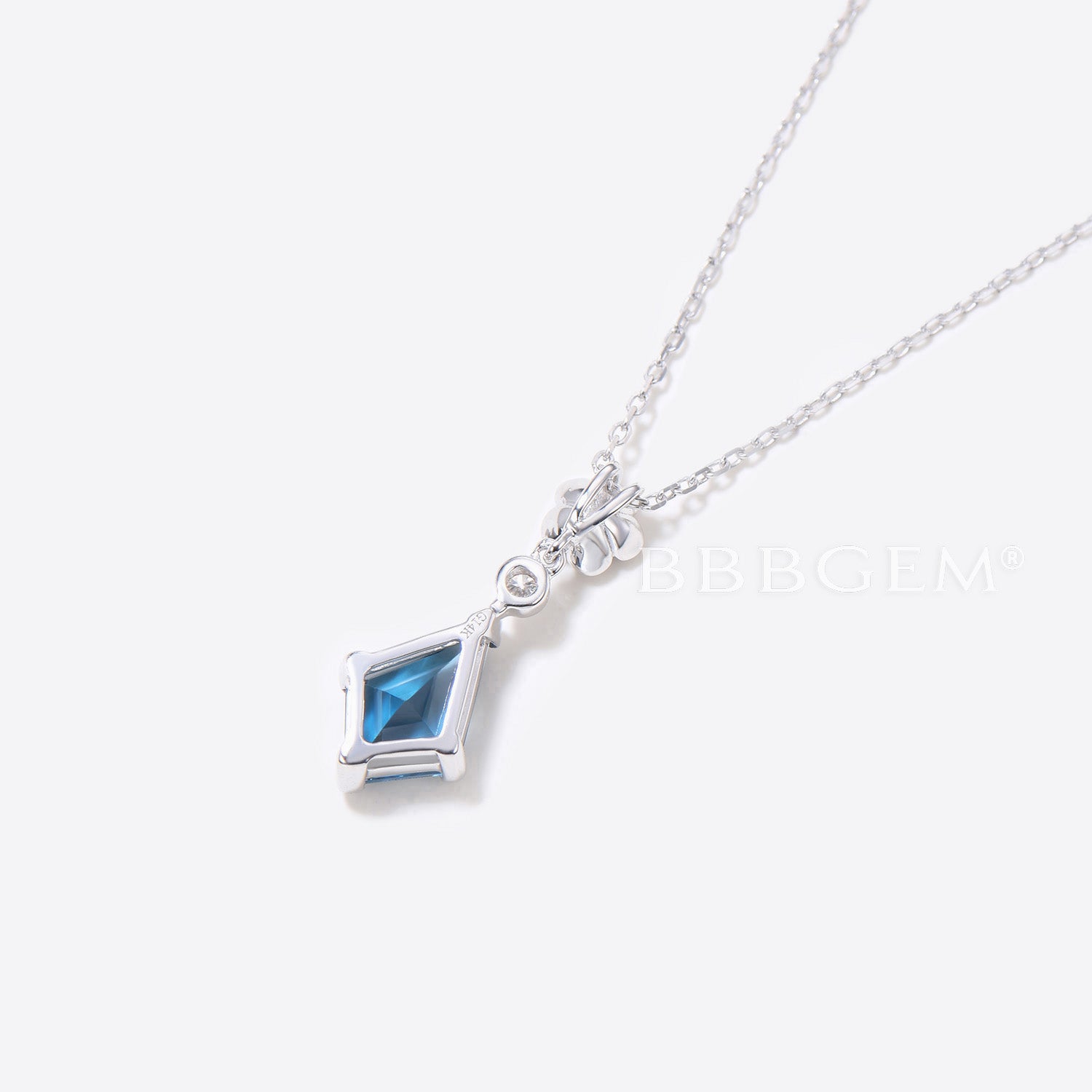 London Blue Topaz Silver Floral Pendant Necklace for Women - Elegant Wedding Jewelry Gift for Bride, Anniversary & Special Occasions