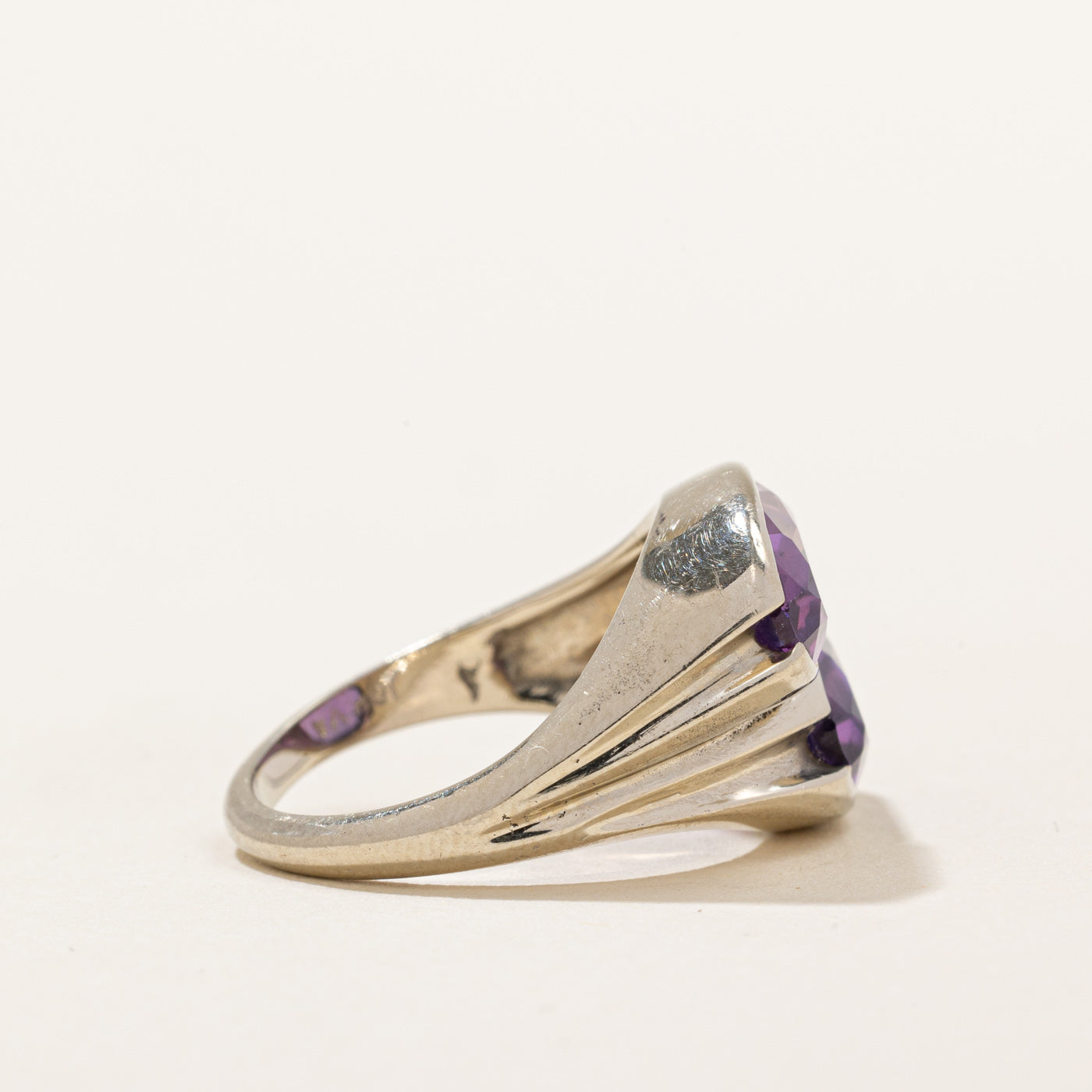 Luxury Synthetic Purple Sapphire Cocktail Ring - 4.20ctw Elegant Statement Jewelry - Size 5.75 - Perfect for Evening Parties, Weddings & Special Occasions