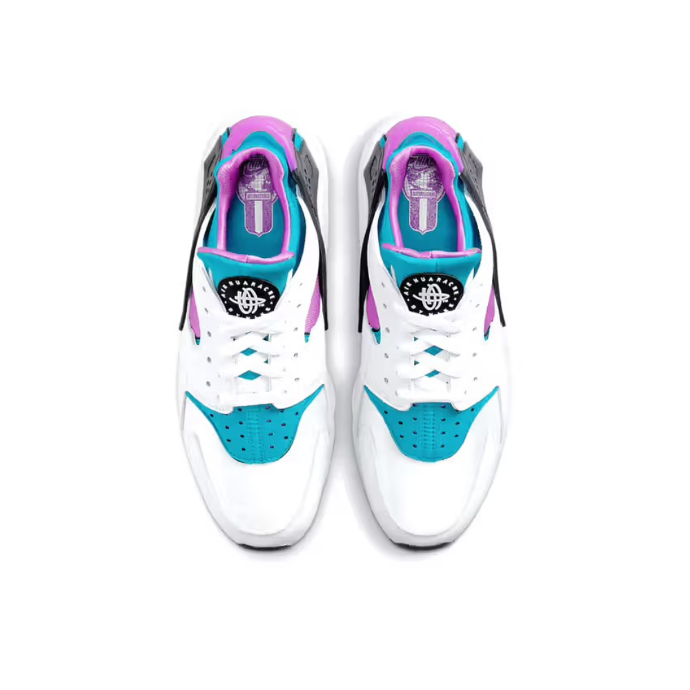 Nike Air Huarache Running Shoes for Men - Aquatone White & Deep Magenta Colorway | Lightweight Comfort for Gym, Jogging & Casual Wear