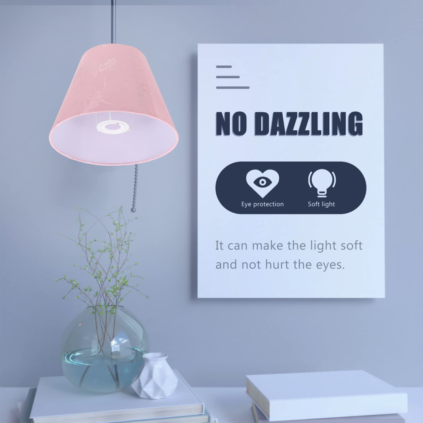 Beaupretty Square Drum Fabric Lamp Shade Cover - Clip On Chandelier Light Shade for Floor Lamps, Wall Lamps & Candle Lights | Home Decor Lighting Accessory for Living Room, Bedroom & Office