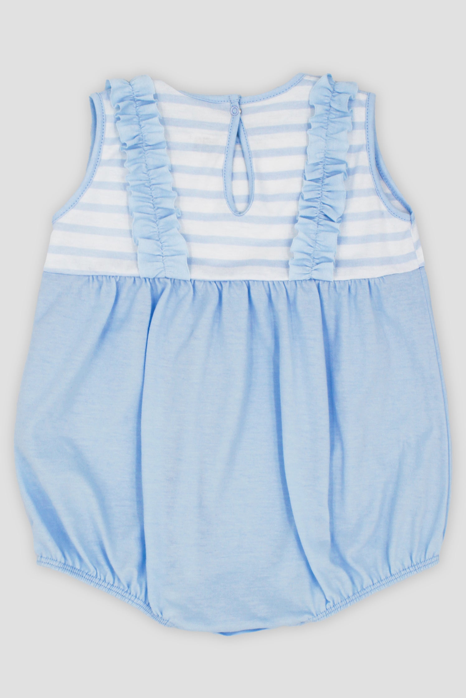 Janie Baby Blue Striped Romper - Soft Cotton Infant Jumpsuit for Boys & Girls | Perfect for Playdates, Photo Shoots & Everyday Wear
