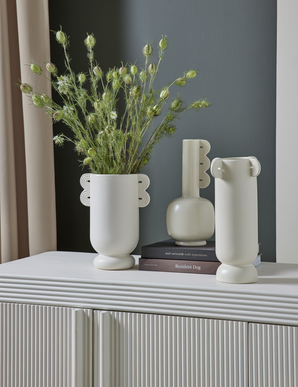 Ferm Living Calli Decorative Vase - Modern Ceramic Home Decor for Living Room, Bedroom & Office - Perfect for Flowers and Interior Design