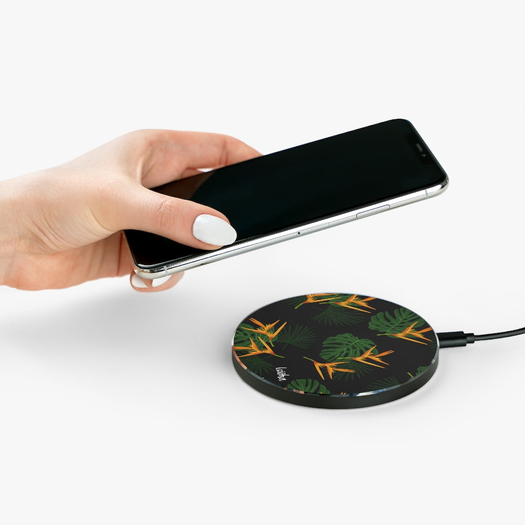 Vintage Paradise Wireless Charger - Fast Qi-Certified Charging Pad for iPhone, Samsung, AirPods - Perfect for Home, Office & Travel