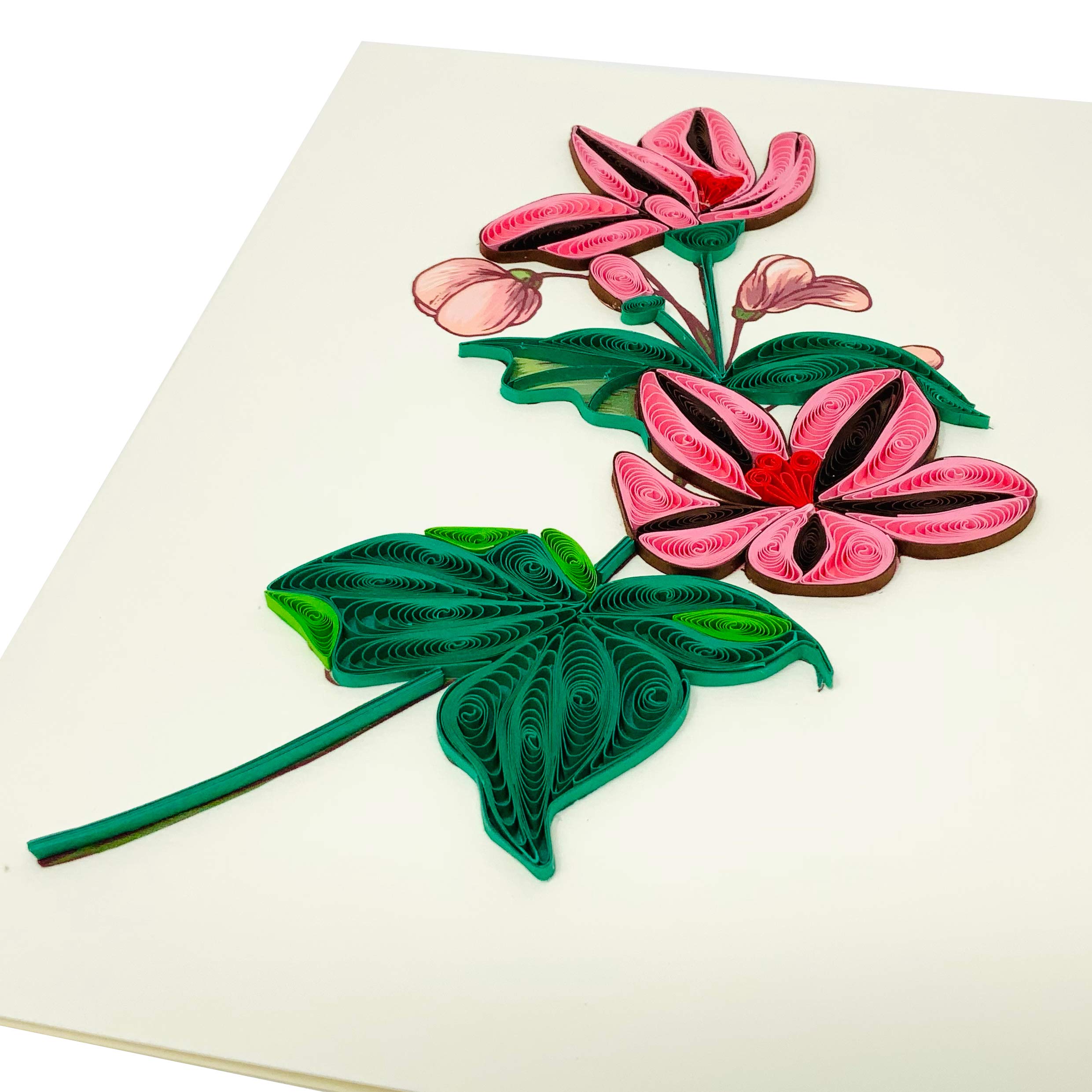 Handmade Quilled Paper Flower Greeting Cards - Unique Floral Art for Christmas, Birthday, Anniversary, Mother's Day, Valentine's & Thank You Gifts - Mulan Magnolia Design - Perfect for Special Occasions & Home Decor