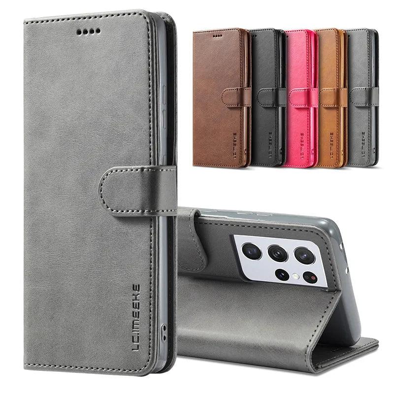 Samsung Galaxy S24 Plus Vegan Leather Wallet Case - Slim Protective Cover with Card Slots for Credit Cards & ID - Perfect for Daily Use, Travel, and Business