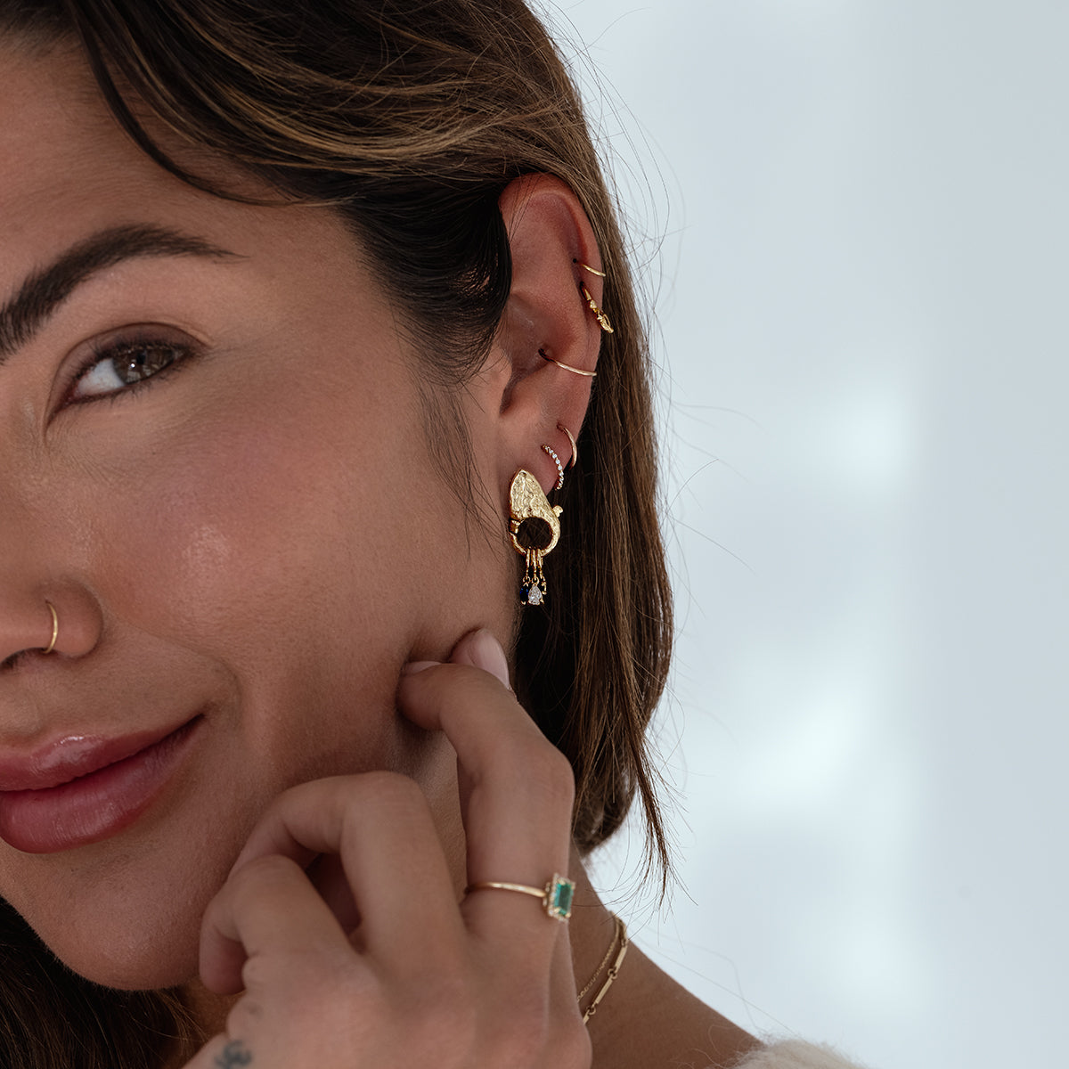 Floating Diamond Huggie Earrings - Elegant Dainty Hoops for Women - Perfect for Everyday Wear, Parties & Special Occasions