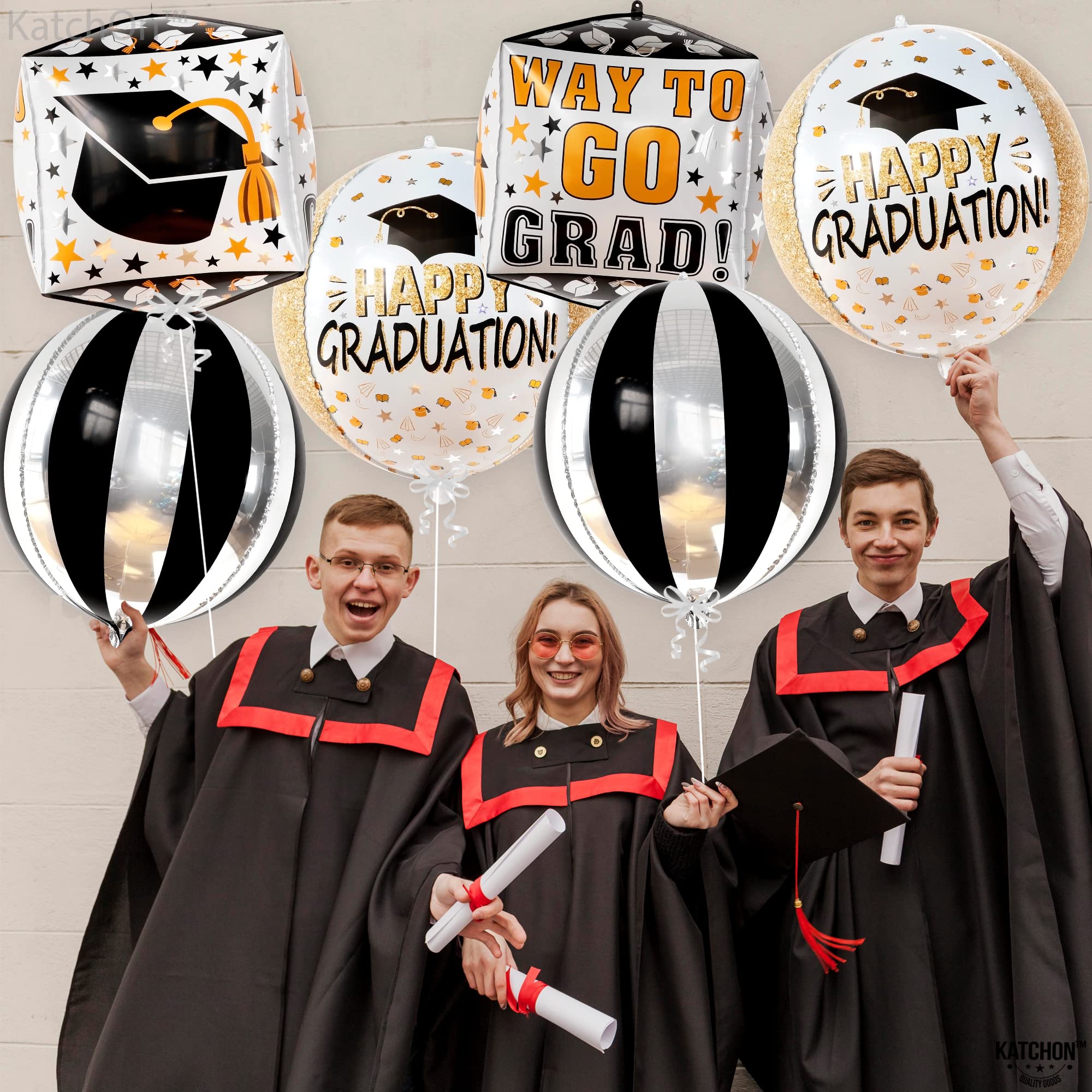KatchOn Extra Large Graduation Banner - 72x44 Inch Class of 2025 Decorations | Blue & Black Grad Backdrop for High School & College Graduation Parties, Photo Booths & Commencement Celebrations