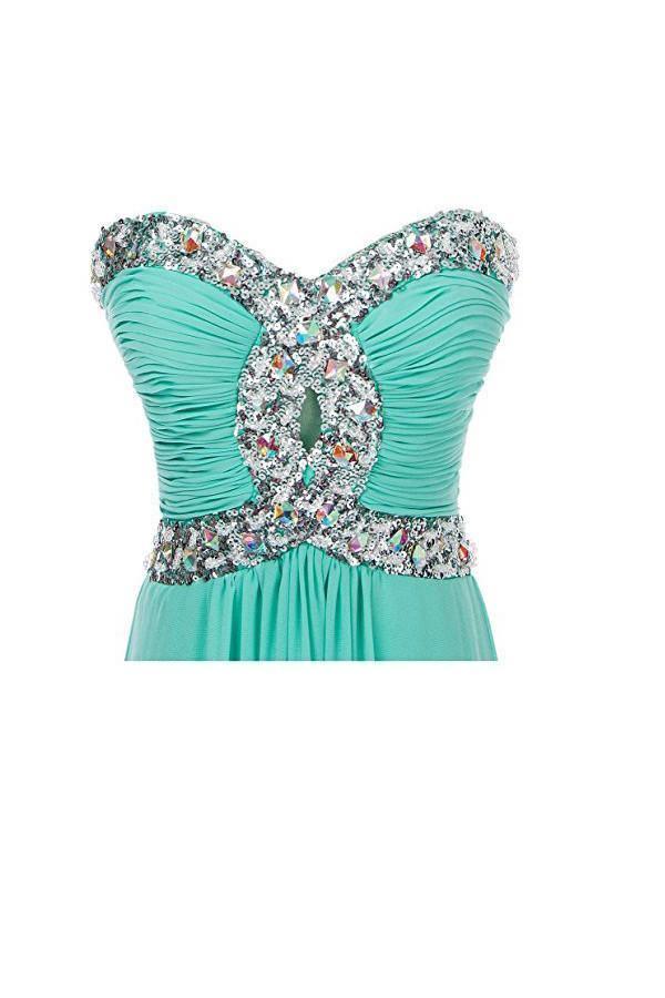 Elegant A-Line Long Chiffon Prom Dress with Crystal Beading - Perfect for Evening Gowns, Formal Dances & Special Occasions