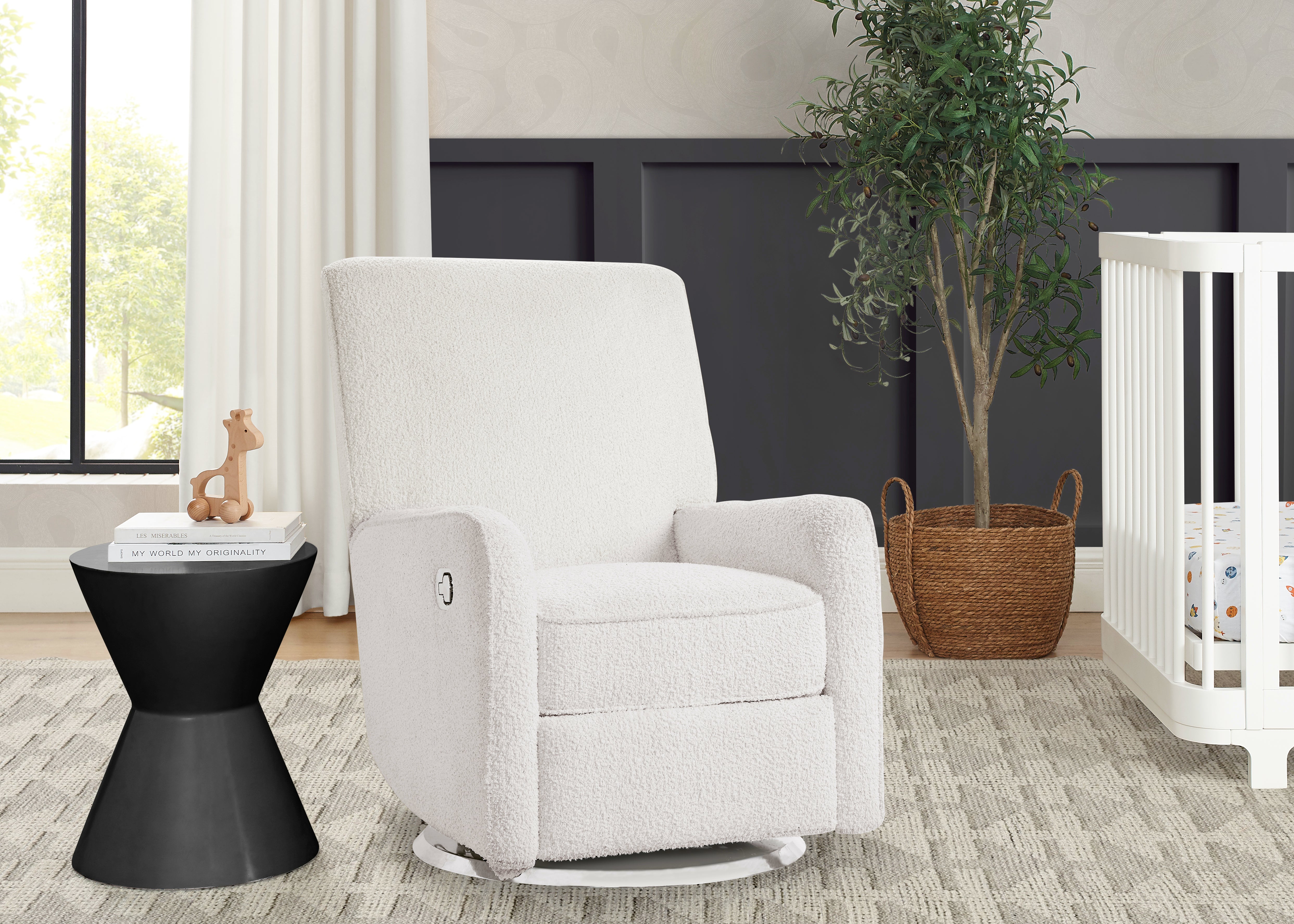 Nest Nursery Swivel Recliner Chair - 360° Rotating Glider Rocker with Lumbar Support for Nursing, Feeding & Relaxing - Perfect for Baby Nursery, Breastfeeding & Nursery Decor