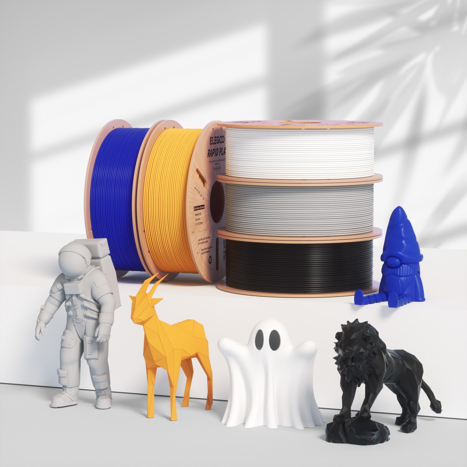 ELEGOO Rapid PLA Plus 3D Printer Filament 1.75mm Black 4KG (4 x 1kg Spools) - High Speed Printing 30-600mm/s, Superior Toughness & Dimensional Accuracy (±0.02mm) - Perfect for Fast Prototyping, Cosplay Props & Functional Parts