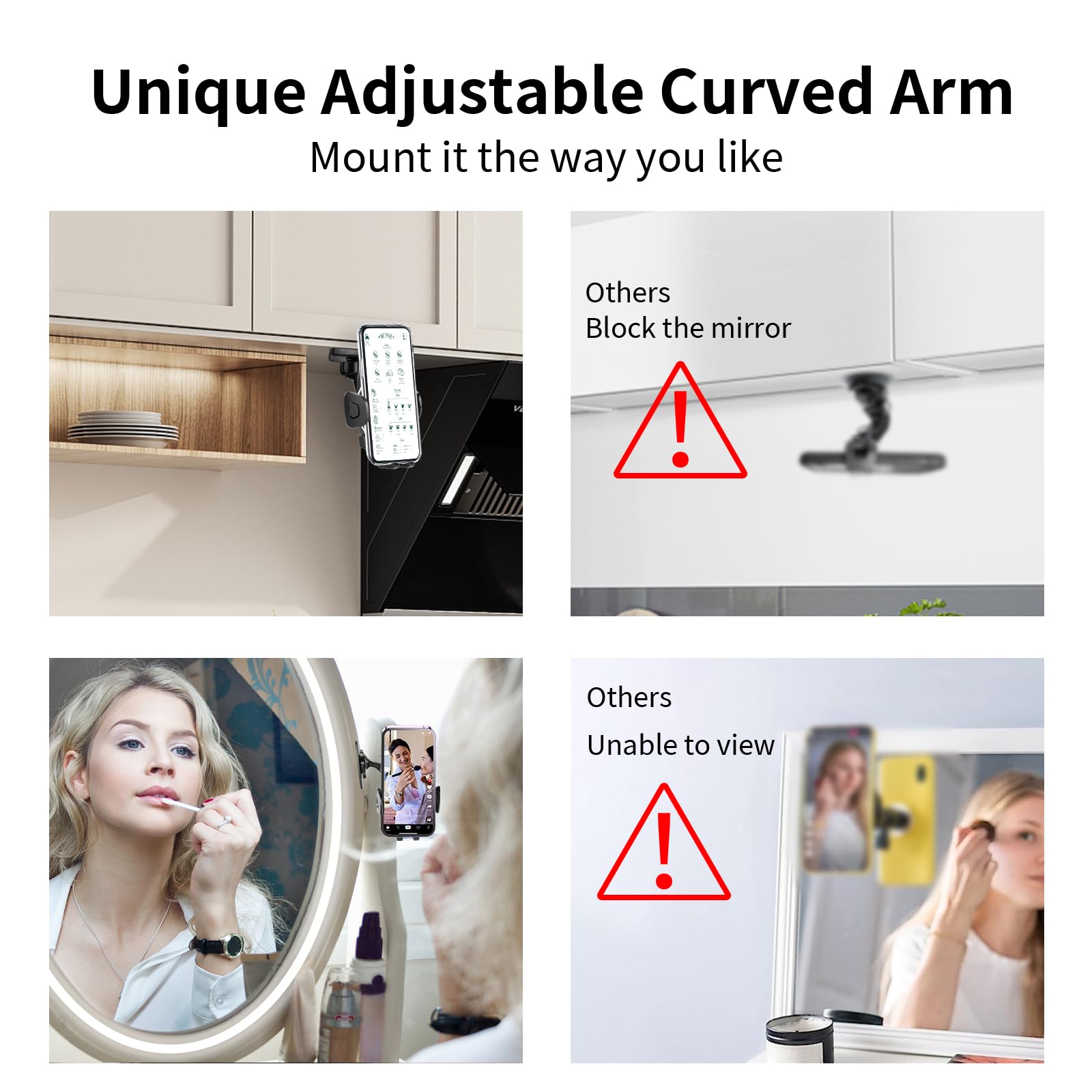 Magnetic Phone Holder for Gym - Universal Smartphone Mount for Thick Cases, Videos, Golf Cart, Tractor & Shower | Perfect for Workouts, Golfing, Farming & Bathroom Use