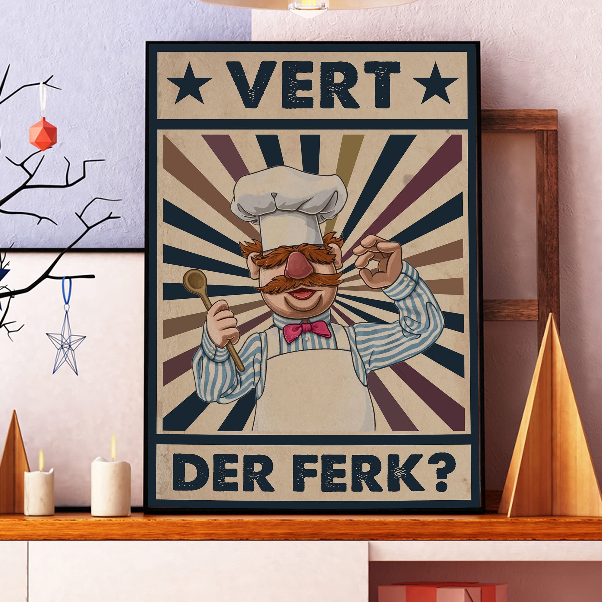 Chef Poster - 12x18 Inch Muppet Chef Wall Art for Kitchen & Living Room Decor - Perfect for Home, Restaurant & Office