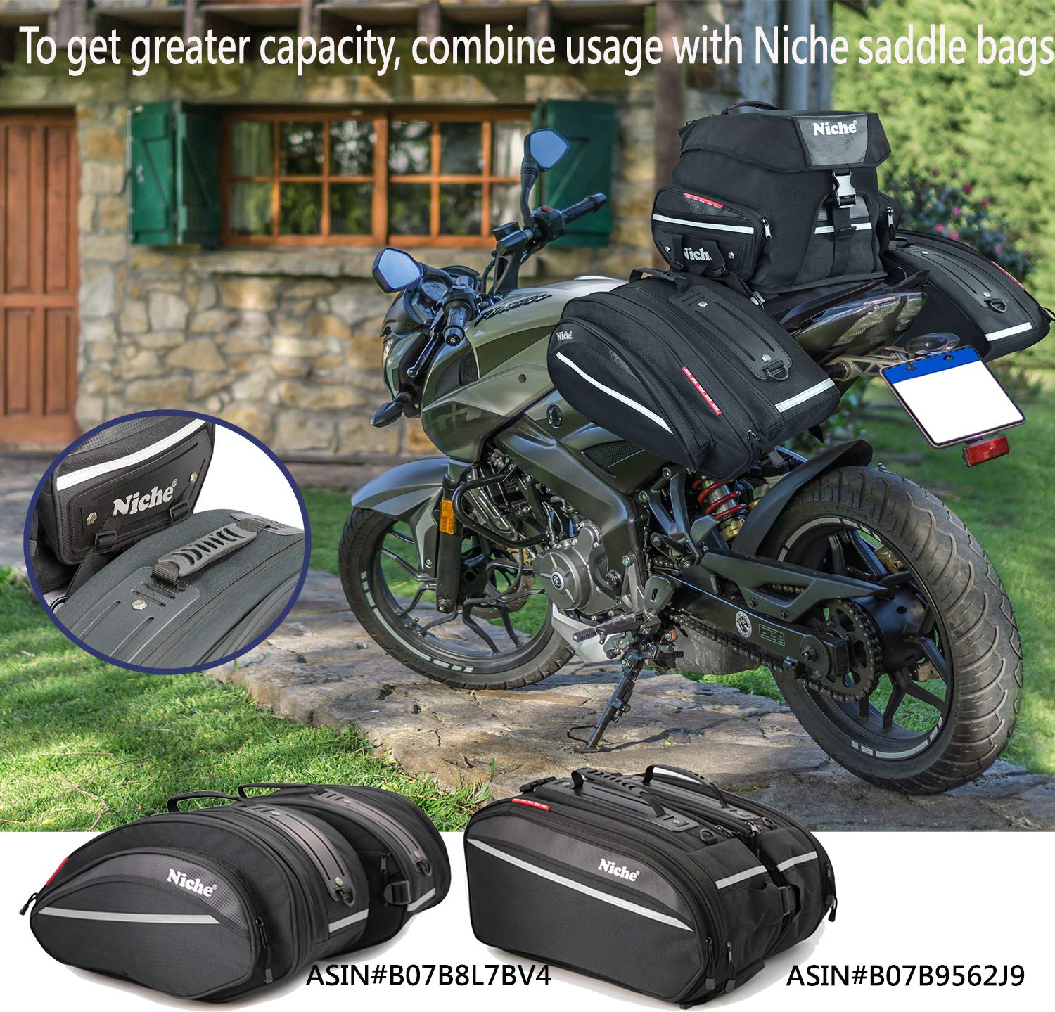 Waterproof Motorcycle Tail Bag - Universal Rear Seat Luggage for Sports & Street Bikes, Durable Touring Shoulder Bag (Model NMO-2215) - Perfect for Commuting, Road Trips & Adventure Riding