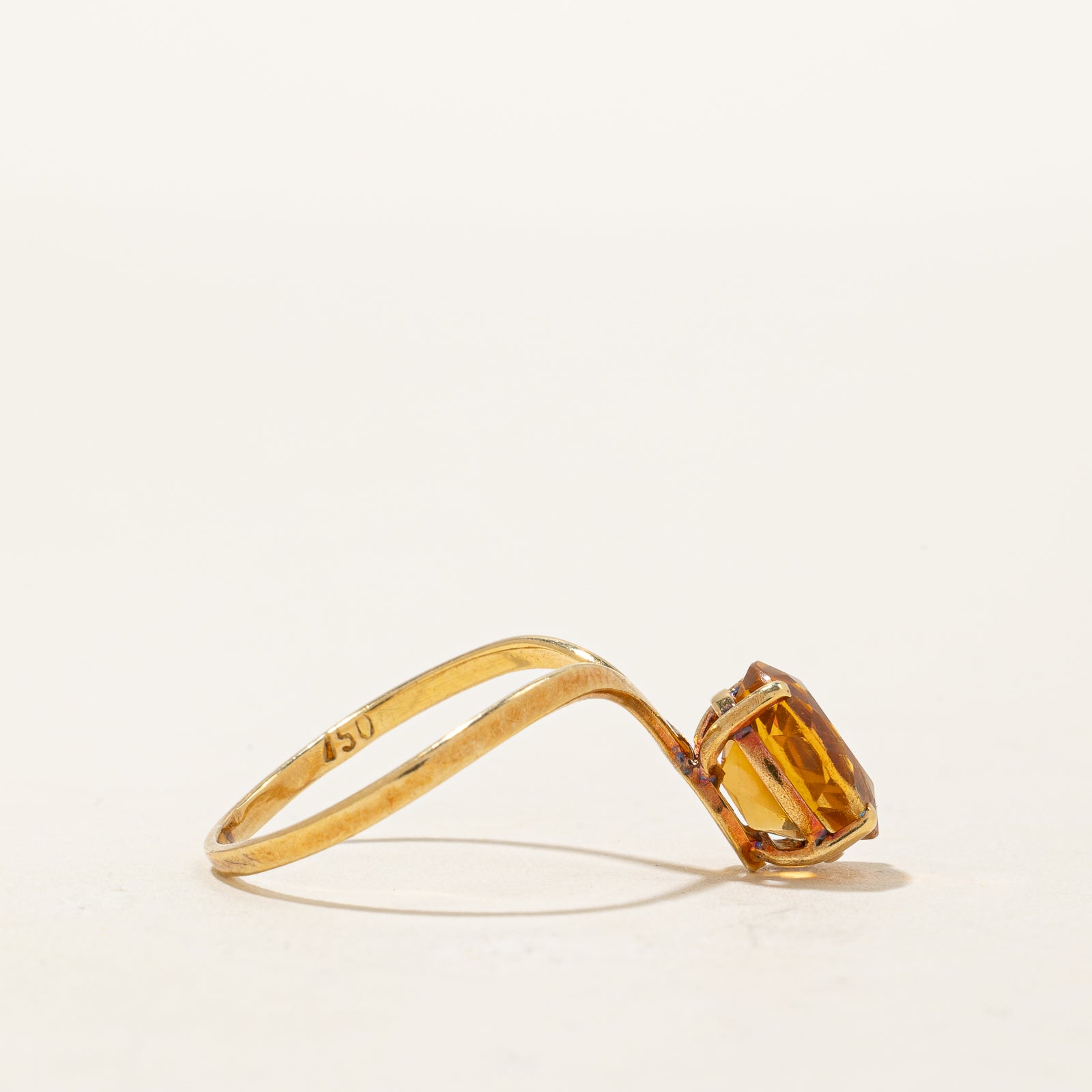 Mandarin Citrine Chevron Cocktail Ring - 1.90ct Natural Gemstone, Size 7.25, 925 Sterling Silver, Elegant Statement Jewelry for Women - Perfect for Parties, Weddings & Special Occasions