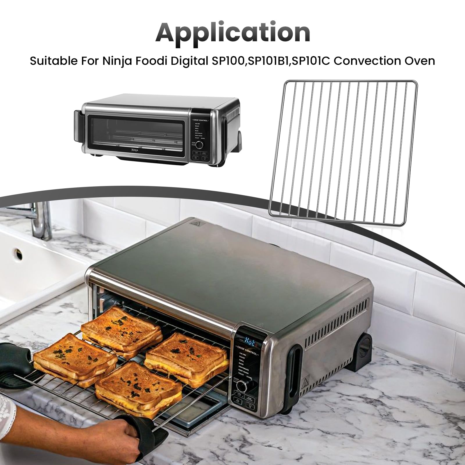 Original Replacement Baking Tray for Ninja Foodi SP100 SP101 Digital Air Fryer Oven | Durable Mesh Basket Accessory | Perfect for Baking, Roasting & Air Frying | Compatible with SP100 Series Oven Racks