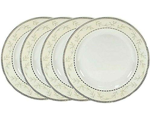 PayoderTY 4-Piece Porcelain Dinner Plate Set with Floral Design - 24cm Elegant Dinnerware for Home, Restaurant & Special Occasions | Plates & Bowls for Everyday Dining, Parties & Gifts