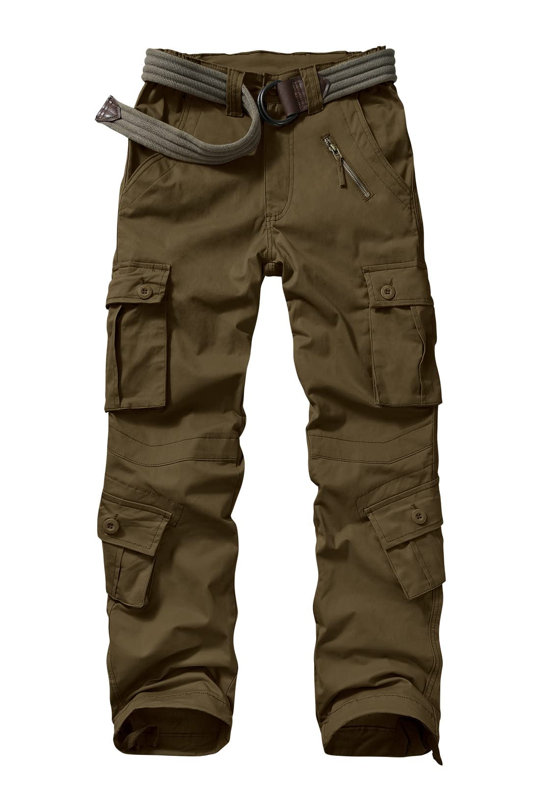 Raroauf Women's Casual Cotton Cargo Pants - Military Style Combat Work Pants with 8 Pockets - Comfortable Capri Pants for Outdoor, Hiking, Work & Everyday Wear