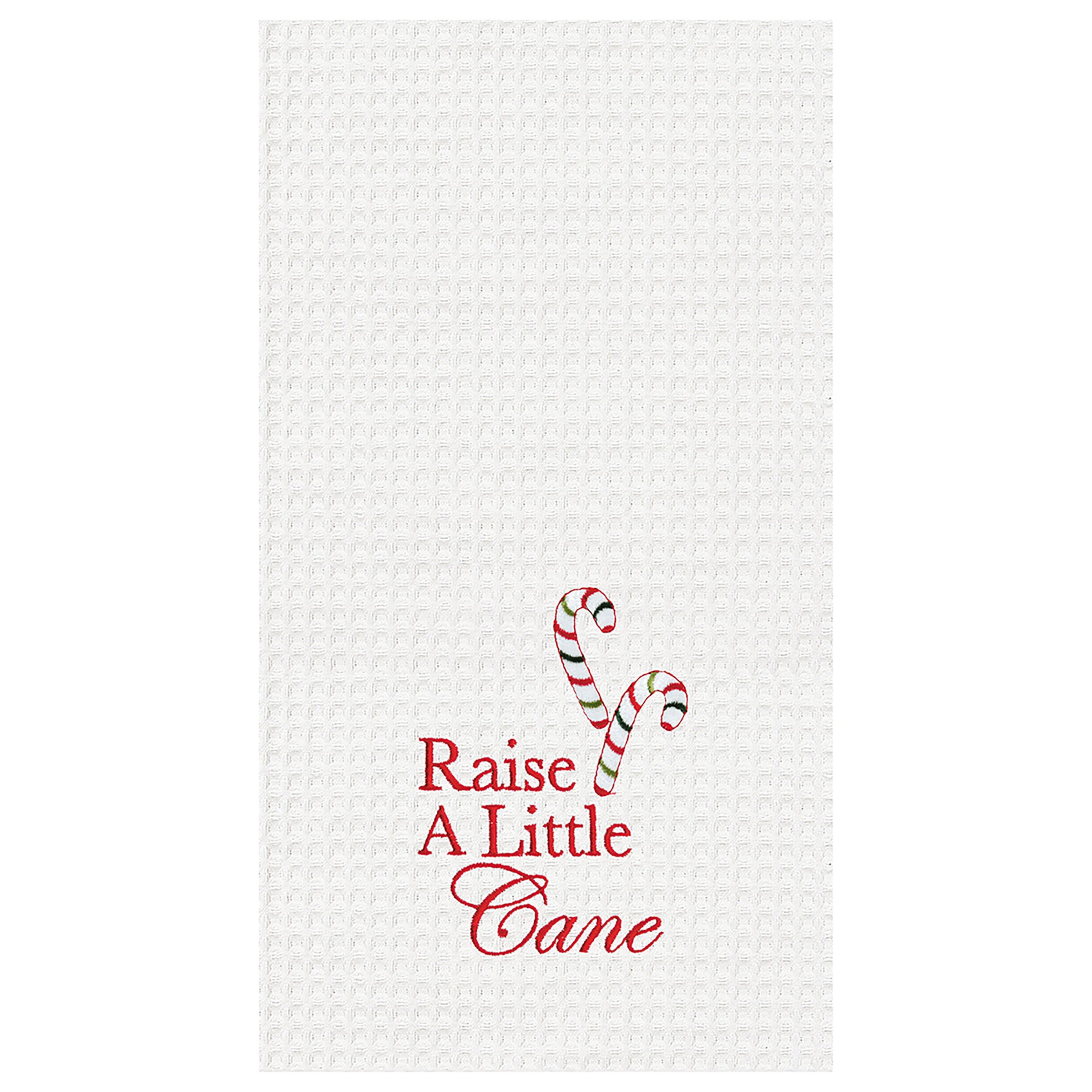 C&F Home Raise A Little Cane Cotton Christmas Waffle Weave Kitchen Towel Set - White Holiday Decor for Festive Kitchen Decorations & Cozy Home Styling