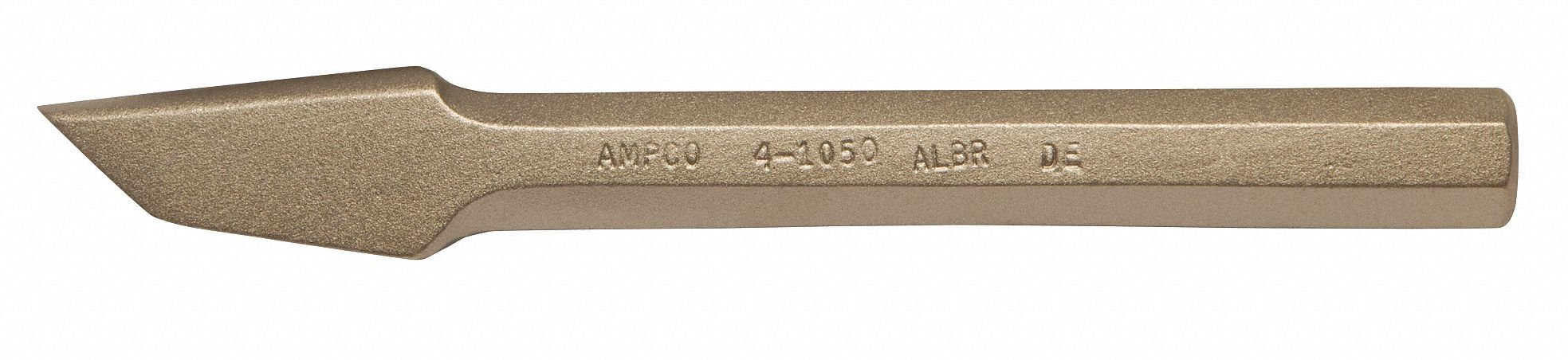 Ampco Safety Tools 4-1049 Non-Sparking Non-Magnetic Corrosion Resistant Chisel with Groove - 3/8
