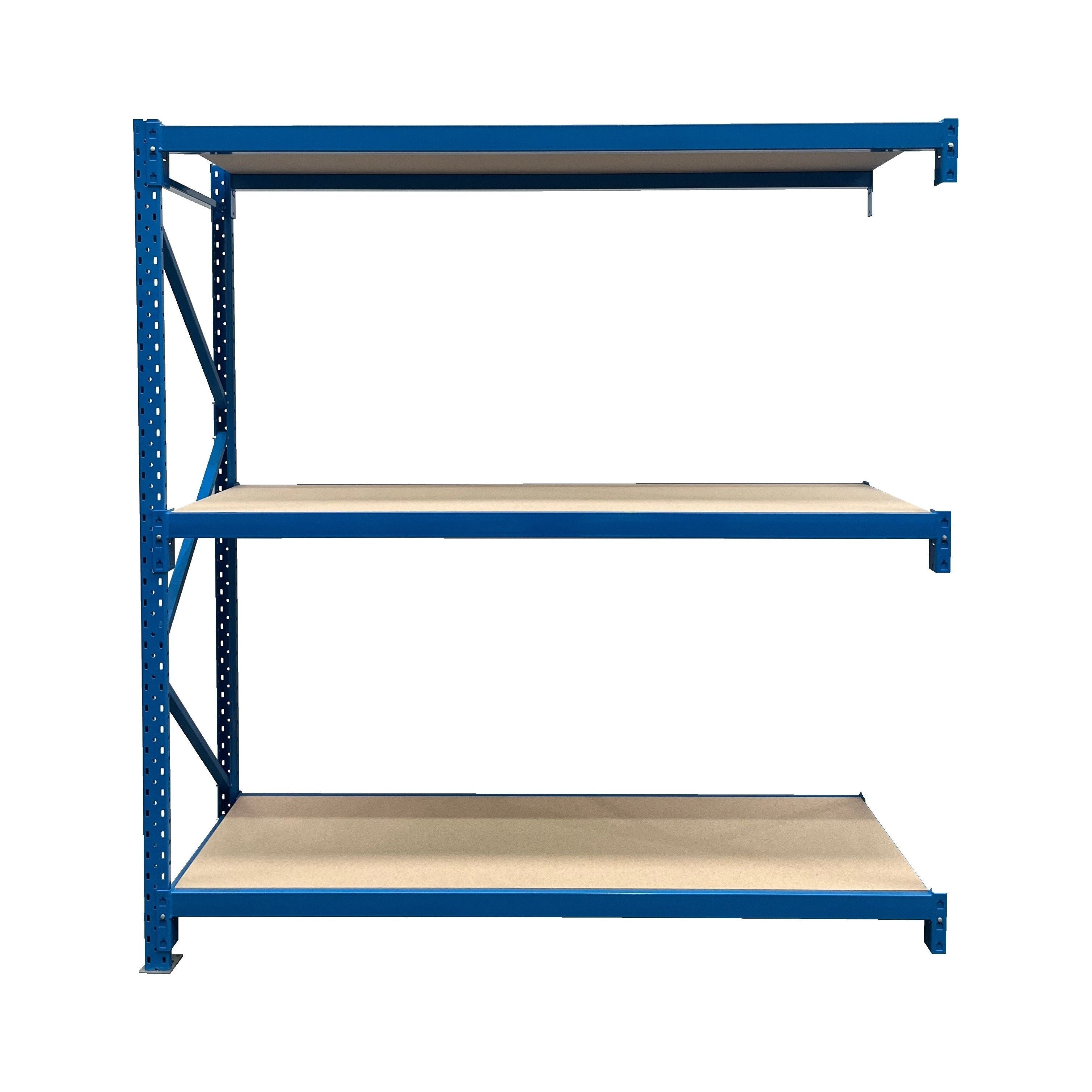 Heavy Duty Longspan Shelving Add-on Bay with 3 Adjustable Levels - Perfect for Warehouse Storage, Garage Organization & Retail Display