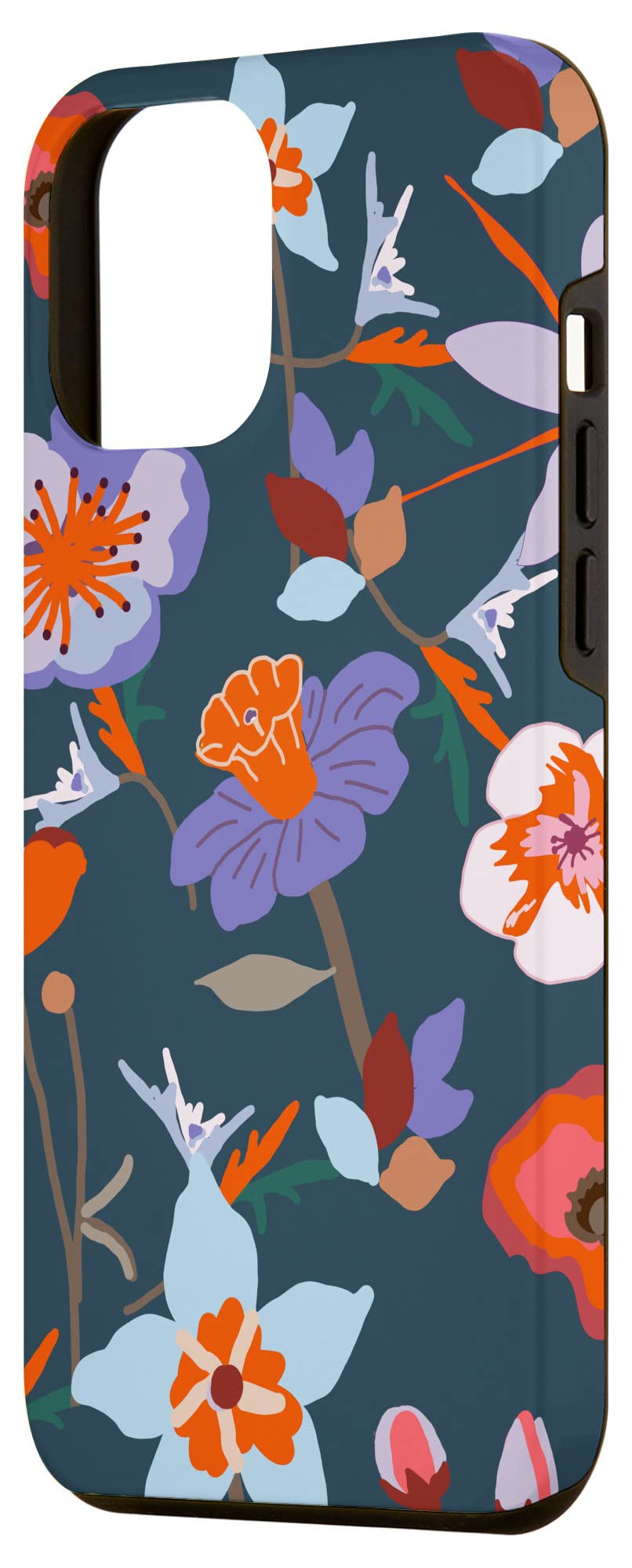 iPhone 12 Pro Max Case - Wildflower Floral Design Protective Cover for Pacific Blue | Durable Slim Fit with Artistic Flower Garden Pattern | Perfect for Daily Use, Travel & Gift Giving
