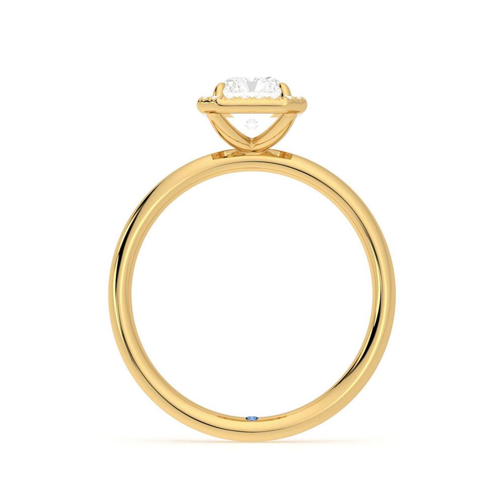 Stunning Radiant Cut Halo Moissanite Engagement Ring with Hidden Anniversary Stone - Perfect for Proposals, Anniversaries & Special Occasions