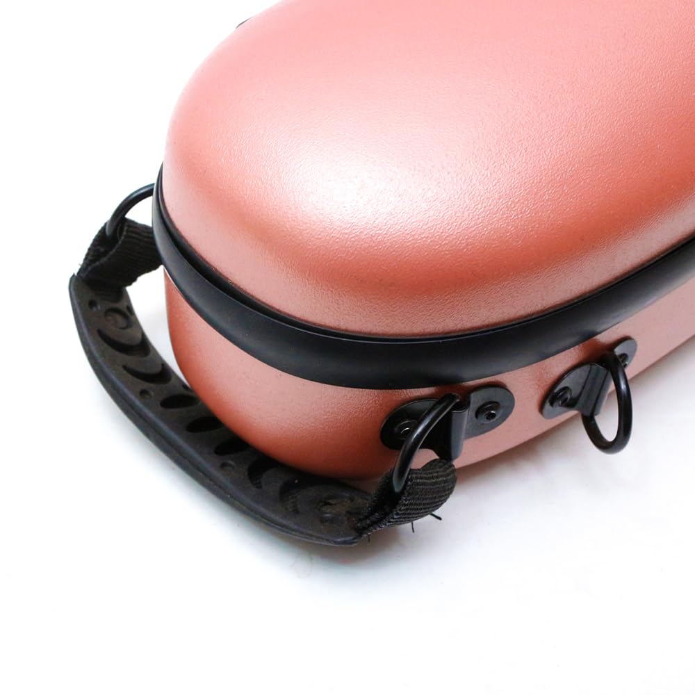 Premium 4/4 Violin Hard Case - Carbon Fiber Lightweight Triangular Design with Adjustable Back Straps & External Accessory Storage Bag (Pink) - Perfect for Travel, School, Performances & Professional Musicians