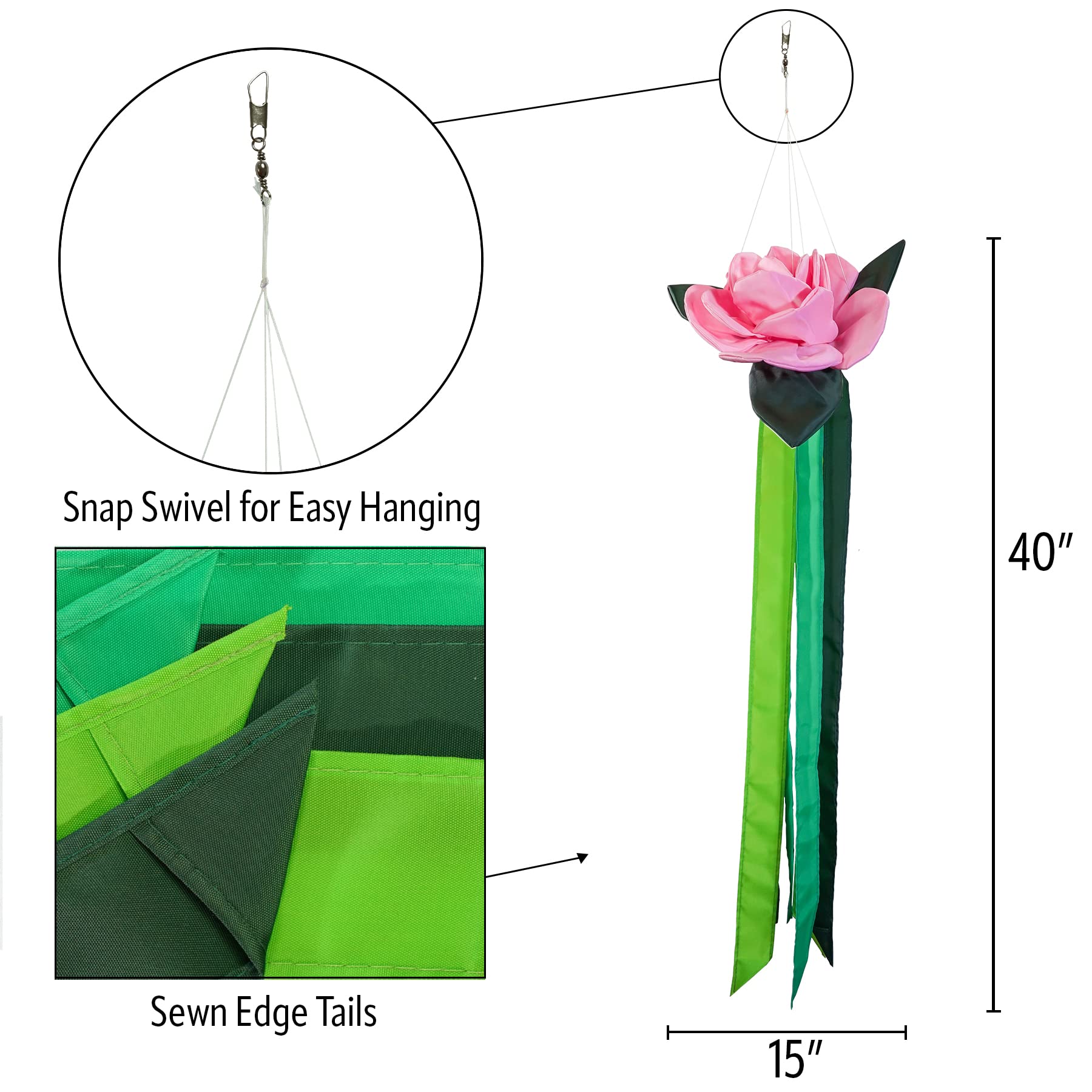 3D Wind Spinner - Pretty as a Rose Garden Decor, Outdoor Wind Catcher for Yard, Patio & Garden (Model 4630) | Perfect for Backyard Decorations, Landscaping & Outdoor Spaces