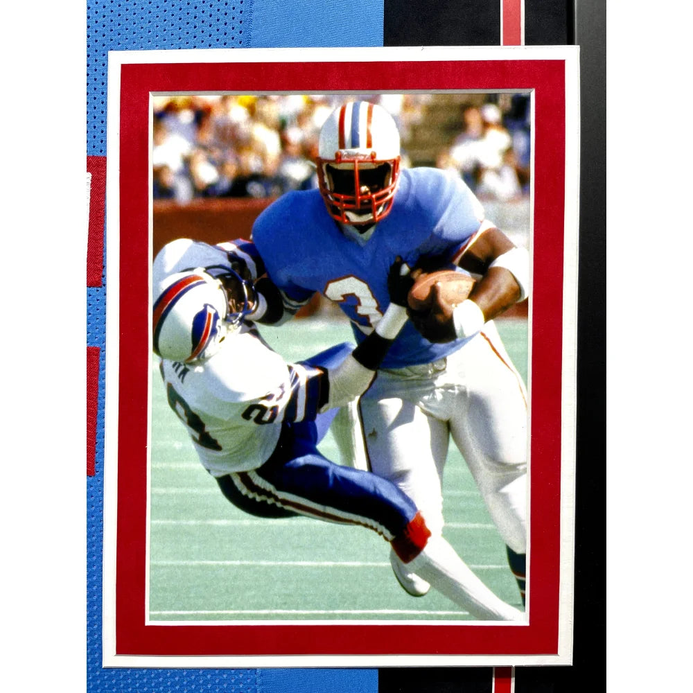 Earl Campbell Autographed Houston Oilers Jersey - Framed BAS Certified Signed NFL Memorabilia - Perfect for Sports Collectors, Man Cave Decor & Football Fan Gifts