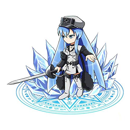 BLKUOPAR 5.1'' Akame Ga Kill Anime Car Decal Sticker - Esdeath Vinyl Waterproof Sticker for Car, Laptop, Fridge & Surfboard - Anime Accessories for Fans & Collectors - Perfect for Car Decoration, Laptop Customization & Outdoor Gear