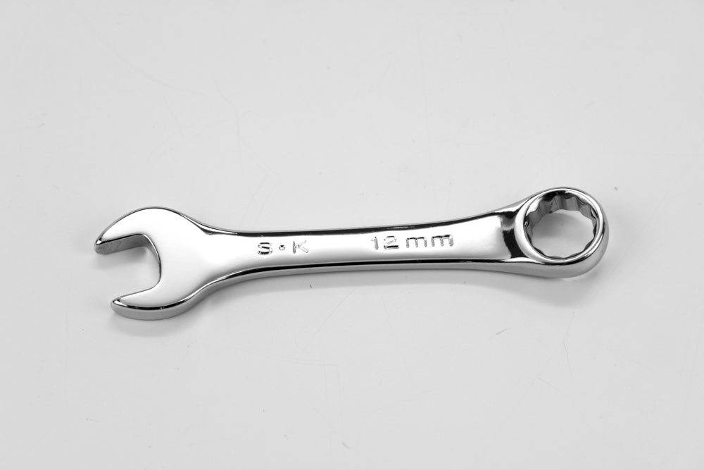 12mm 12-Point Metric Short Combination Chrome Wrench - Perfect for Automotive Repair, Machinery Maintenance & DIY Projects