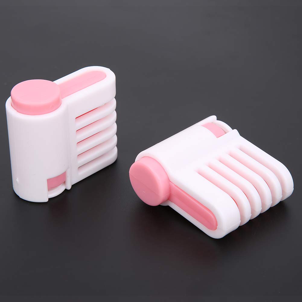 2Pcs Bread Slicers - Stainless Steel Cake & Toast Cutting Knife with Guide for Perfect Even Slices - Kitchen Baking Tools (Pink) - Ideal for Homemade Bread, Pastries, Sandwiches and Party Platters