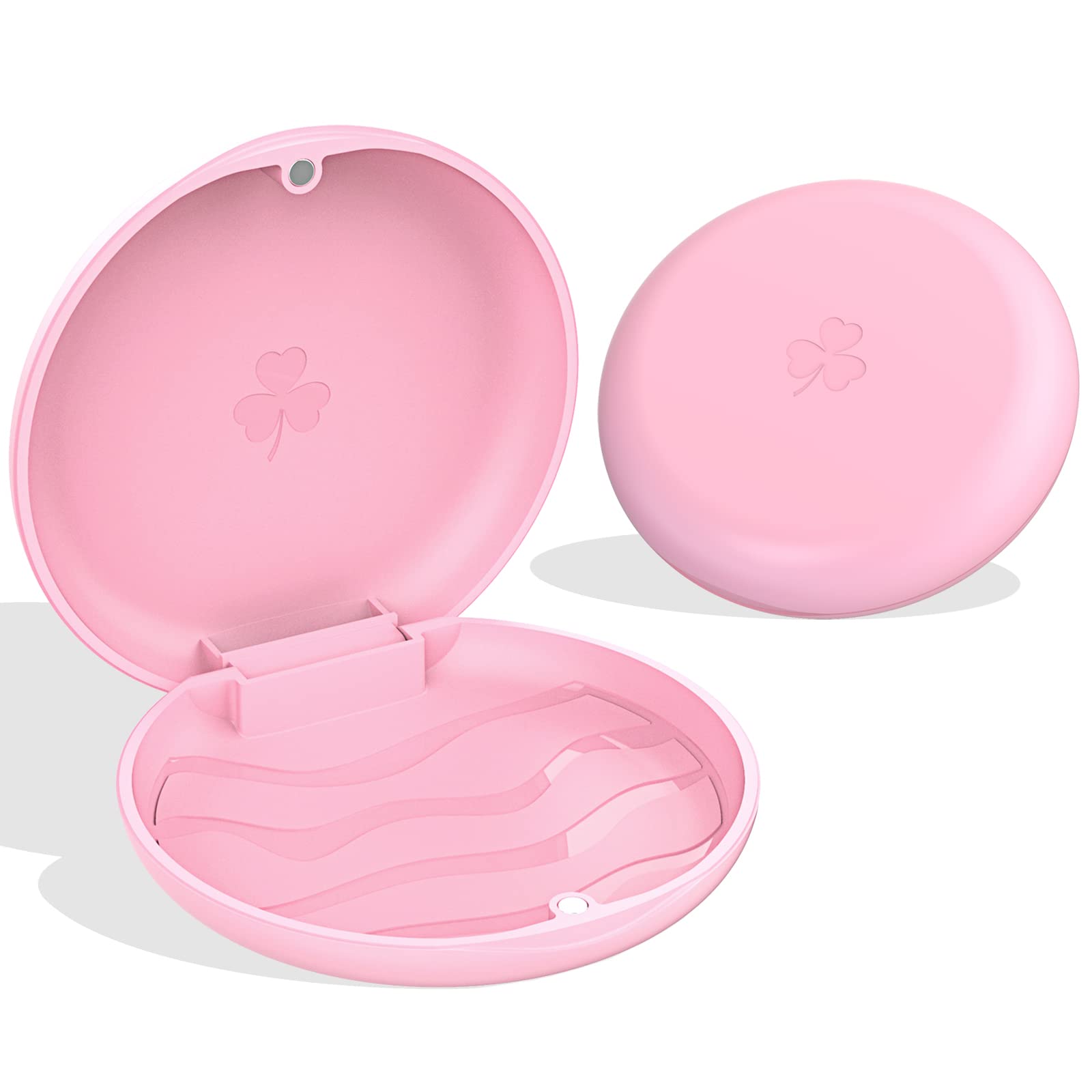 ARGOMAX 2 Pack Retainer Storage Case - BPA-Free Orthodontic Aligner Holder, Denture & Mouth Guard Travel Container (Pink) - Perfect for School, Gym & Travel Accessories Organization